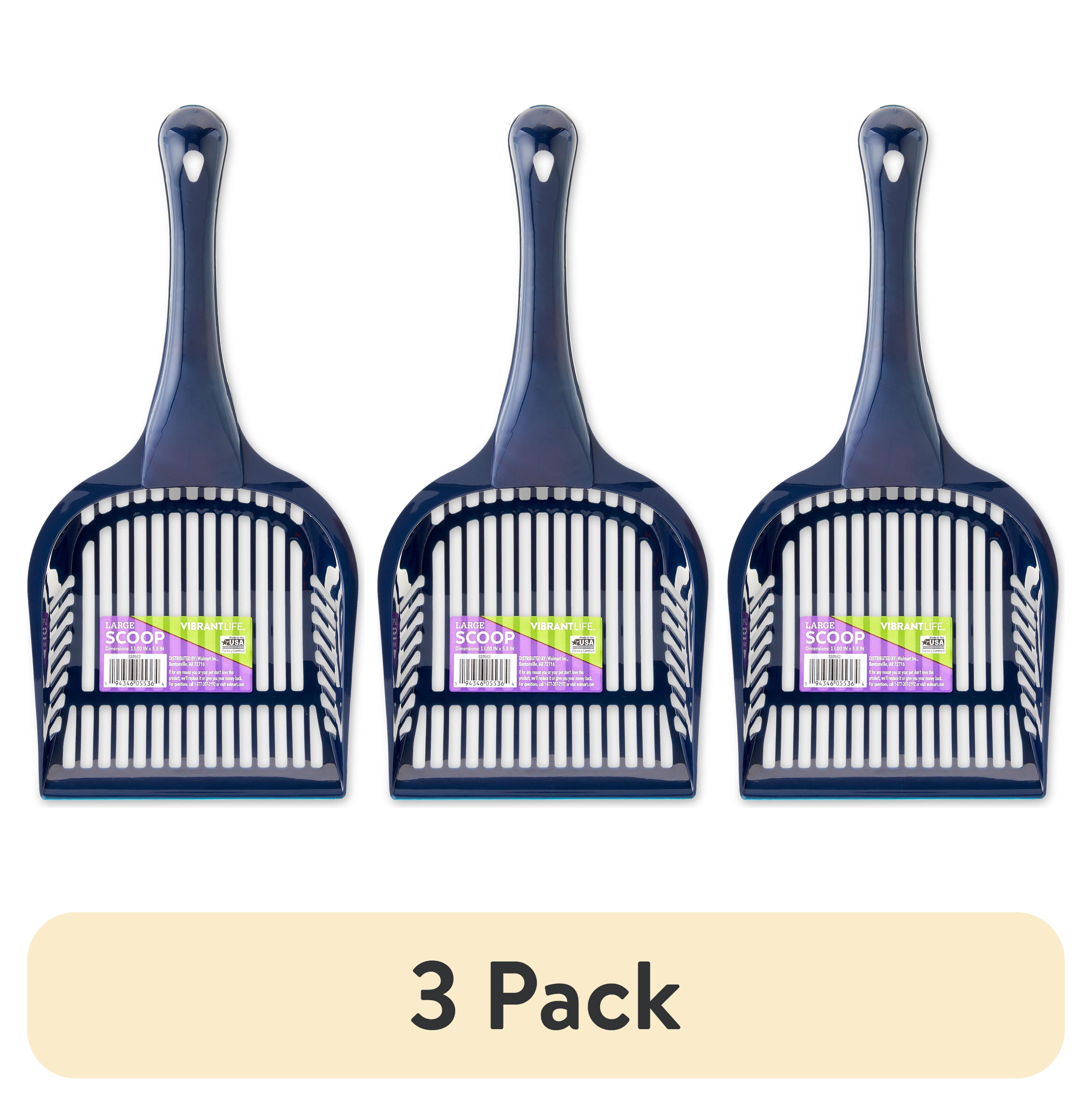 (3 pack) Vibrant Life Large Cat Litter Scoop, Blue, 1 Count