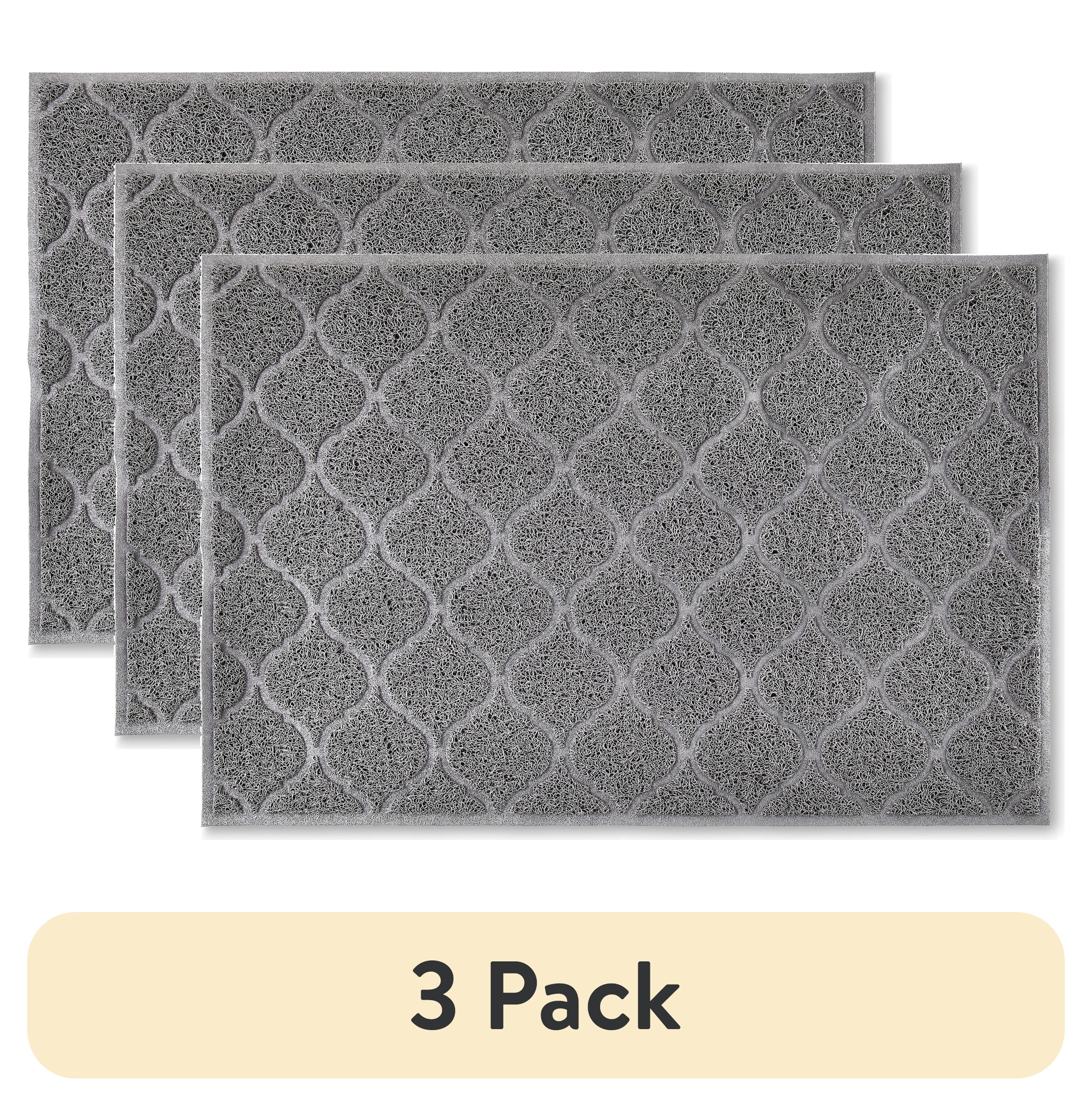 (3 pack) Vibrant Life Extra Large Non-Slip Cat Litter Mat, Gray Webbed Pattern (1 Pack)