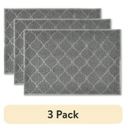(3 pack) Vibrant Life Large Trapper Litter Mat, 35" x 23", Gray