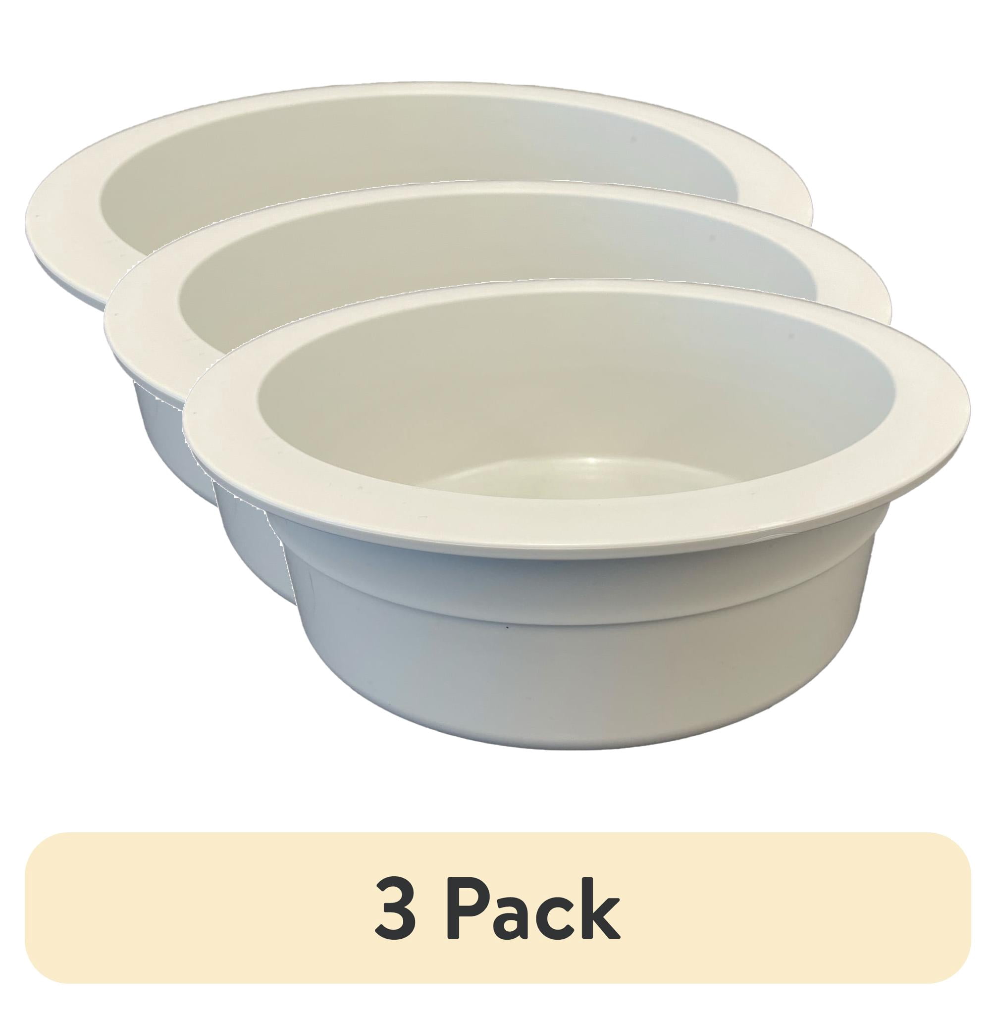 (3 pack) Vibrant Life 6.5-Cup Medium Crock Pet Bowl, Light Beige