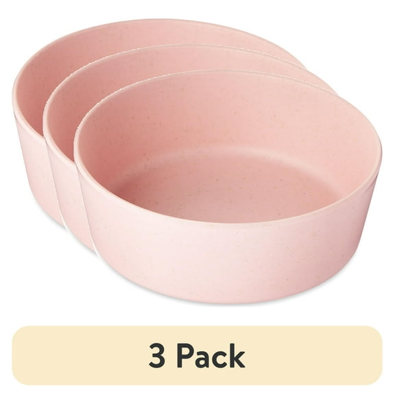 (3 pack) Vibrant Life Melamine Dog Bowl, Pink, Small