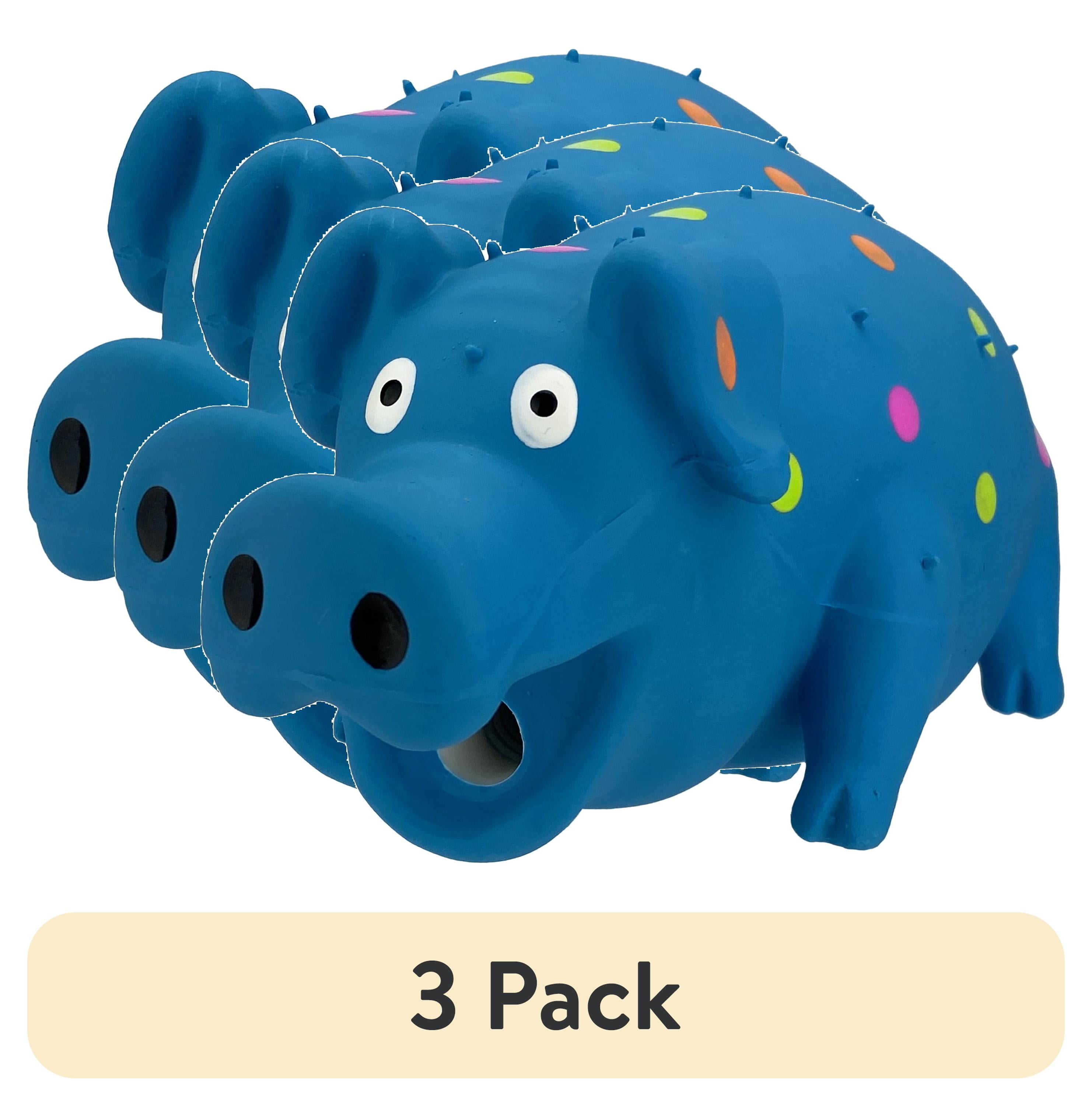 (3 pack) Vibrant Life Multicolor Pig Latex Dog Toy, Chew Level 1 ...