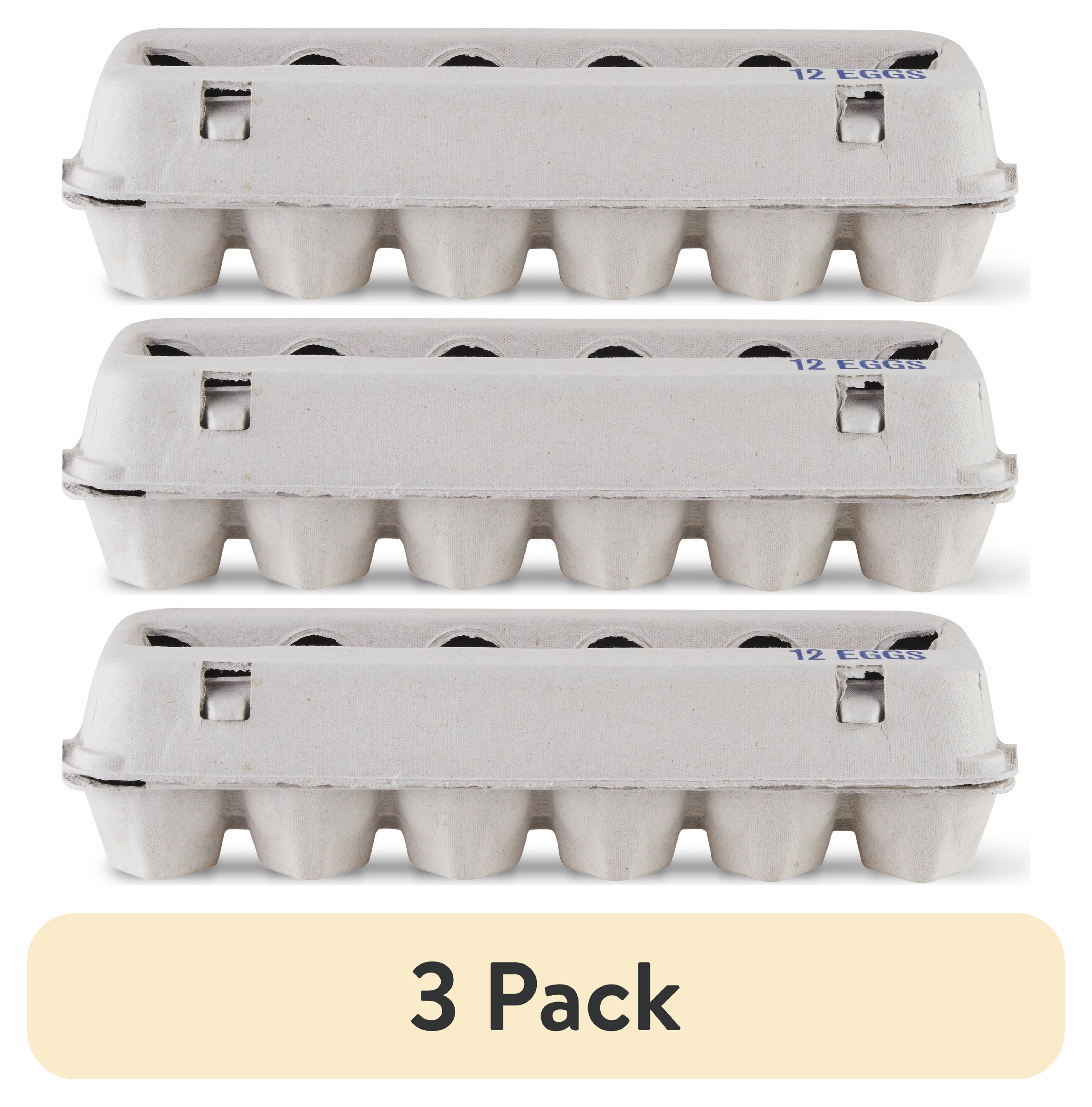(3 pack) Vibrant Life Egg Cartons, Natural Pulp Paper Material, Holds 12 Eggs