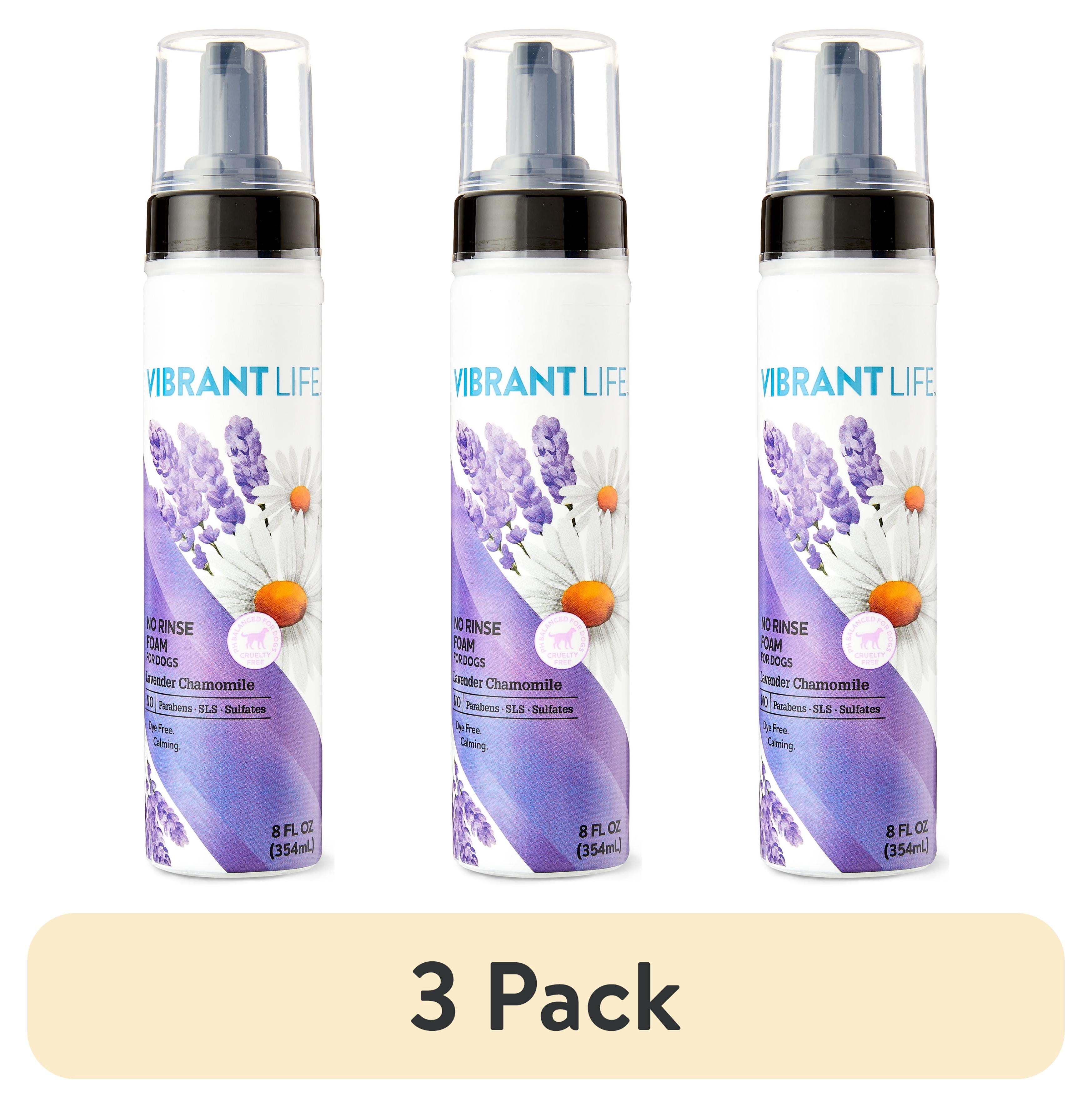 (3 pack) Vibrant Life No-Rinse Dog Shampoo Lavender