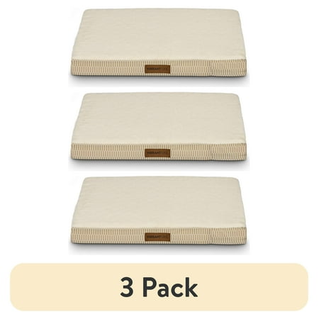 (3 pack) Vibrant Life Orthopedic Foam Dog Bed, Tan , Medium 28" x 20"