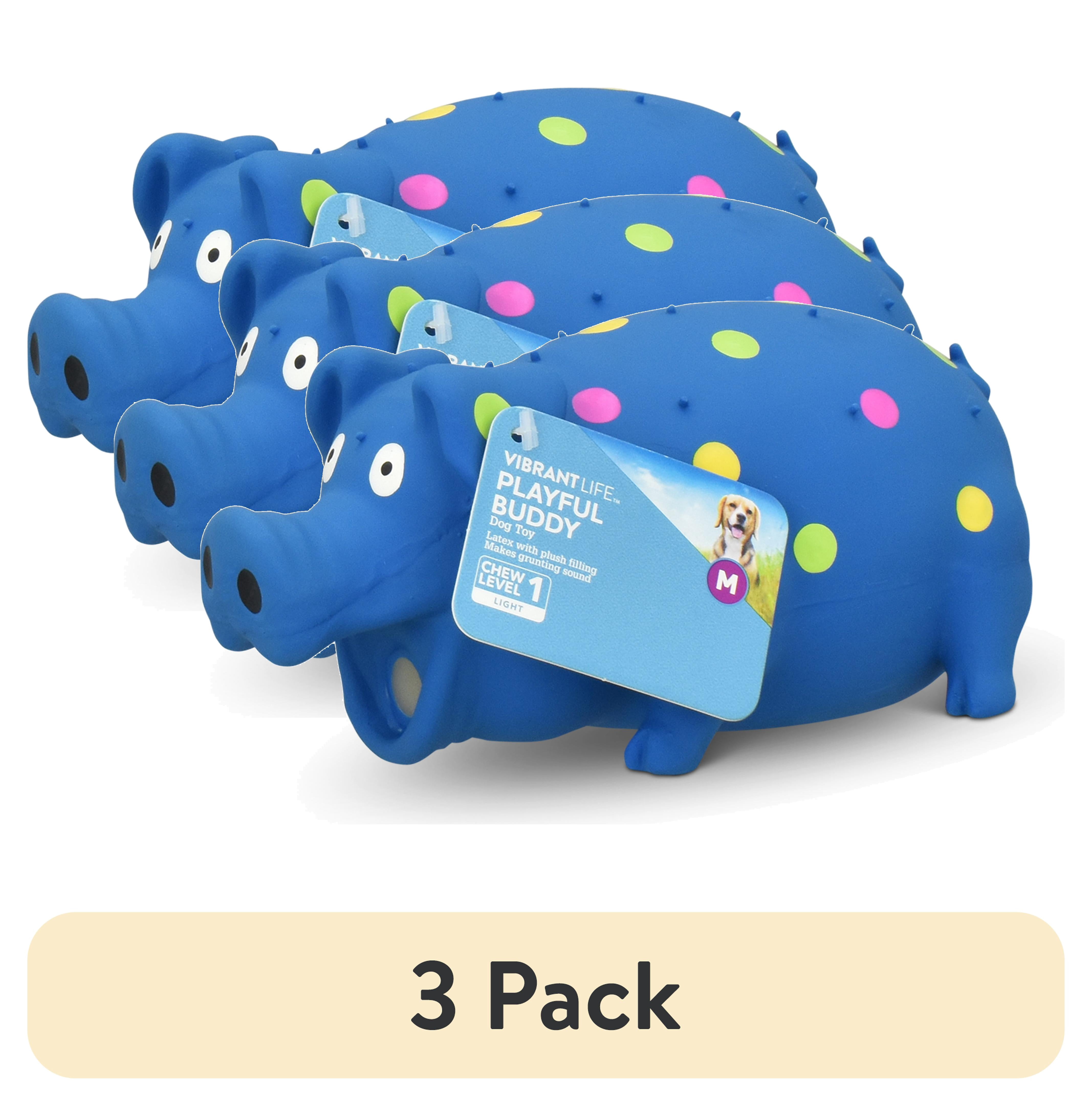 (3 pack) Vibrant Life Pig Dog Toy, Latex, Playful Buddy Pigglesworth ...