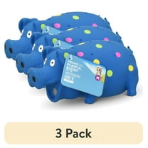 (3 pack) Vibrant Life Playful Buddy Pigglesworth Latex Pig Dog Toy, Color May Vary, Chew Level 1