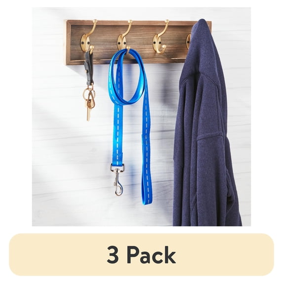(3 pack) Vibrant Life Reflective Polyester Dog Leash, Blue, Large, 6 feet