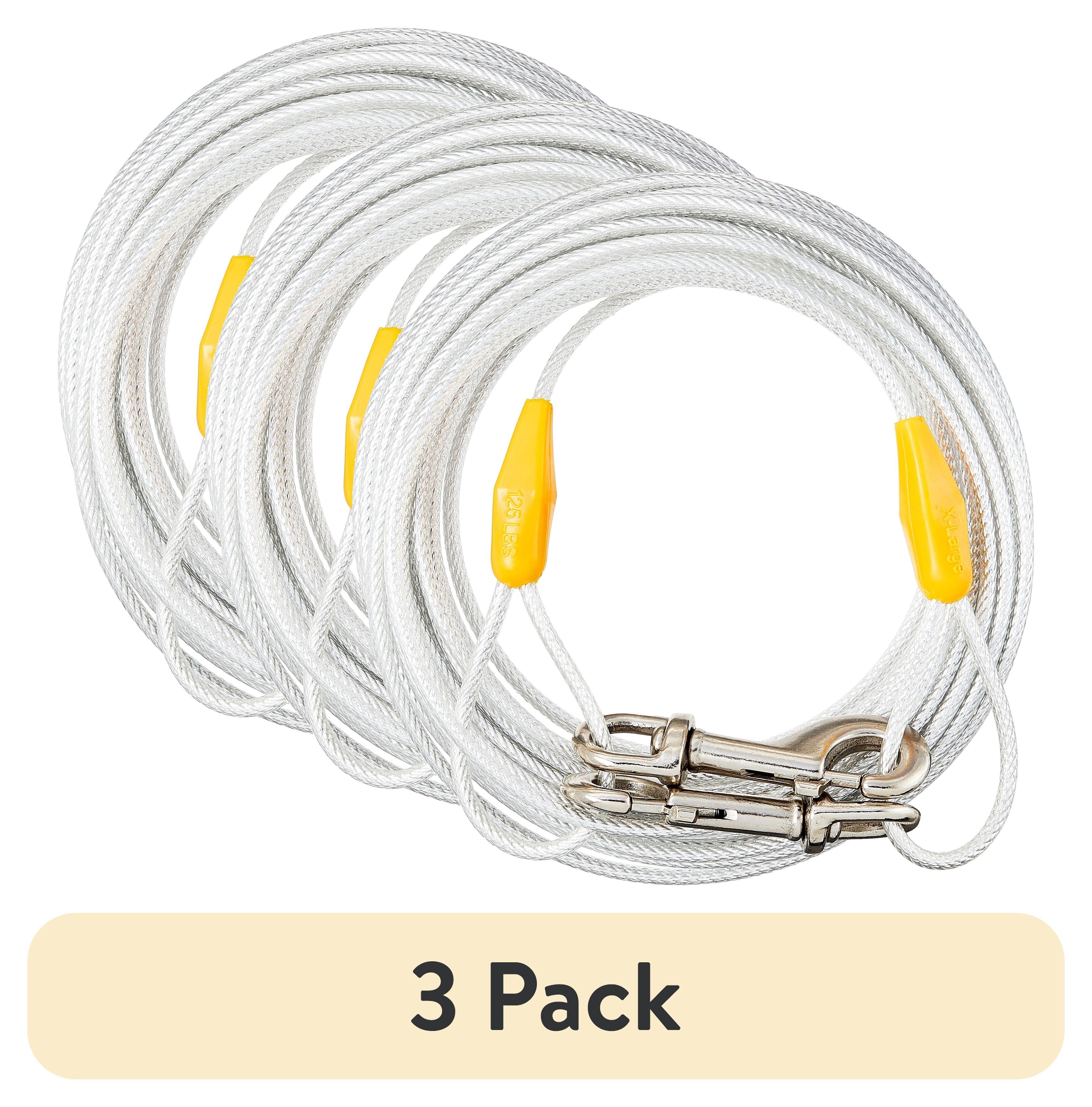 (3 pack) (3 pack) Vibrant Life Reflective Vinyl-Covered Tie-Out Cable for Dogs, XL, 40'