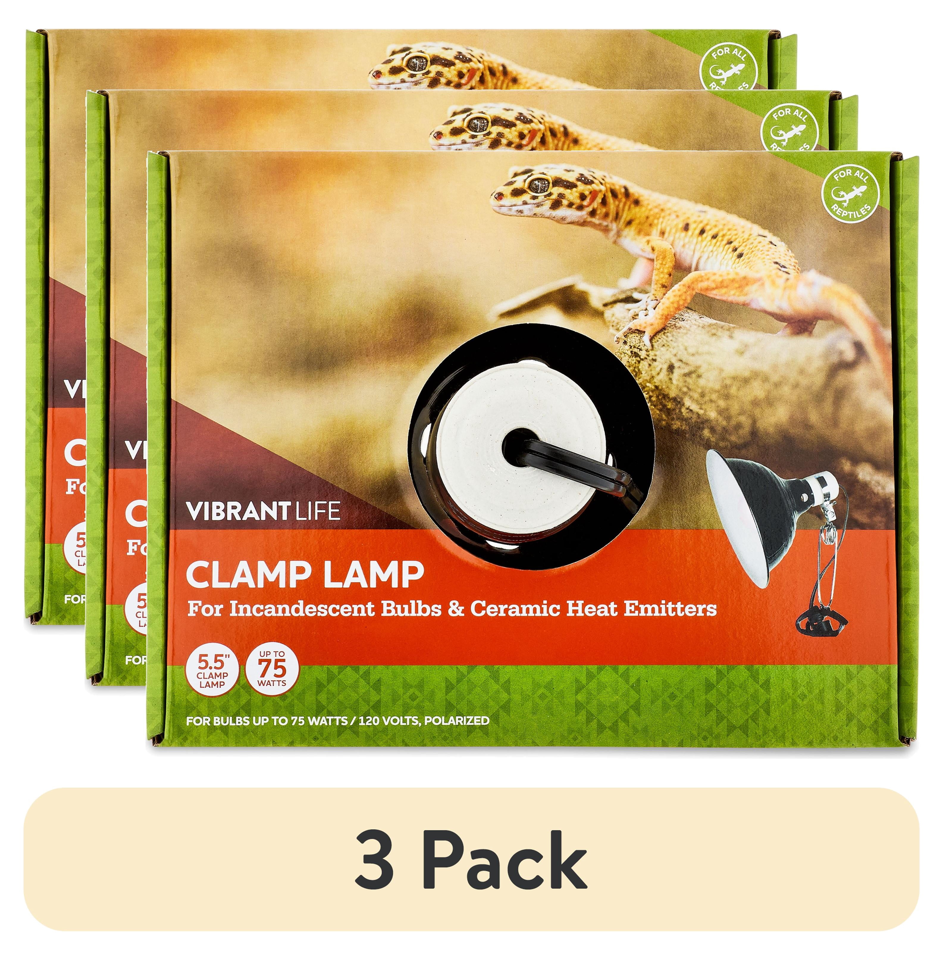 (3 pack) Vibrant Life Reptile Terrarium Clamp Lamp with On/Off Switch, 5.5"