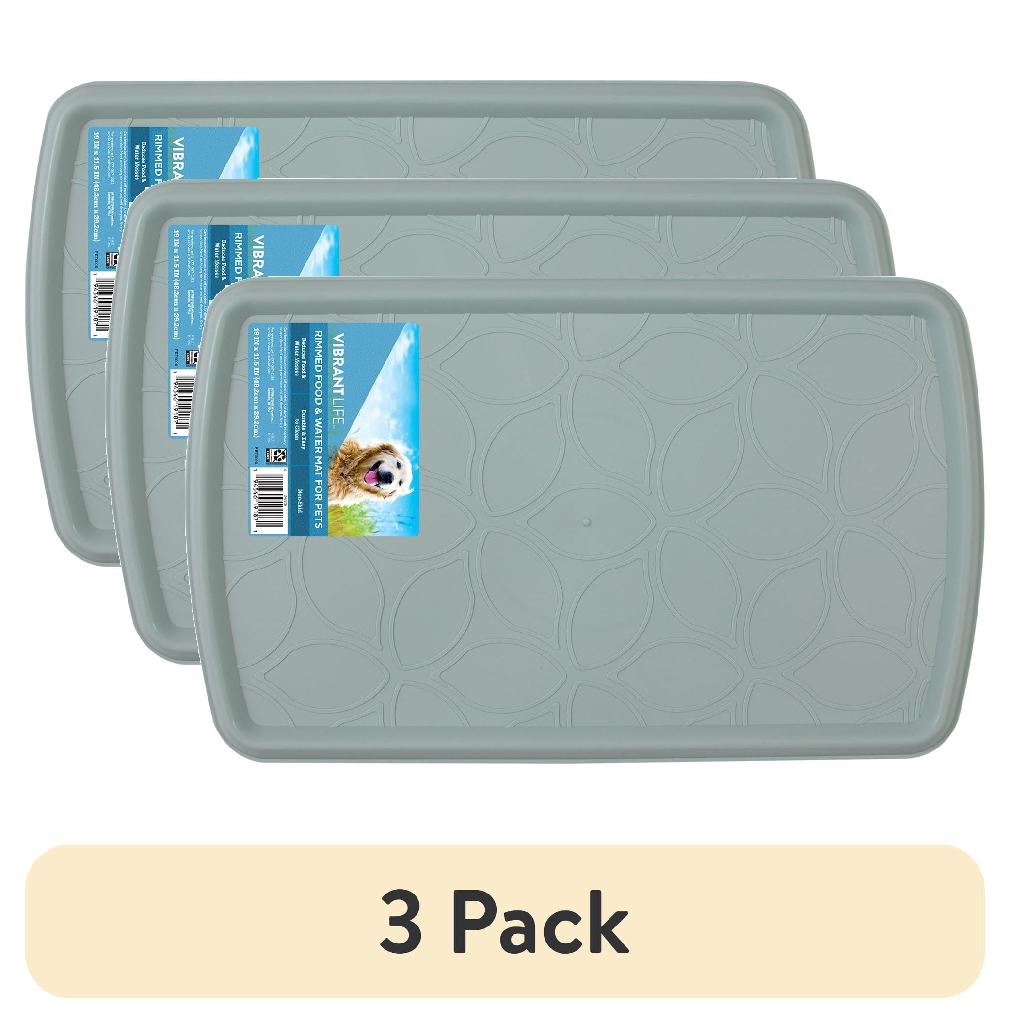 (3 pack) Vibrant Life Rimmed Dog Bowl Mat, Color Varies, 1 Ct