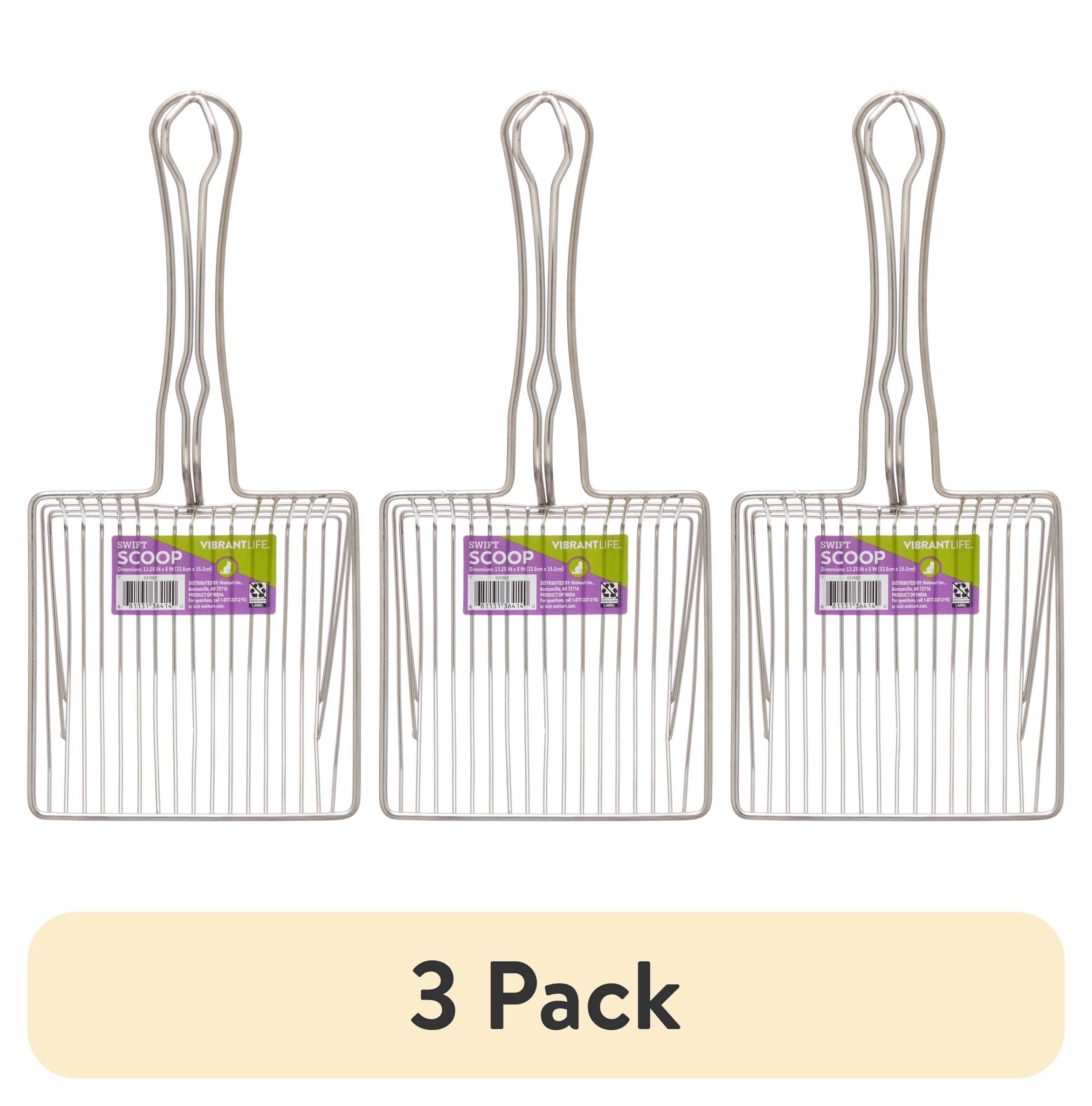 (3 pack) Vibrant Life Stainless Steel Cat Litter Sift Scoop, 1 Count