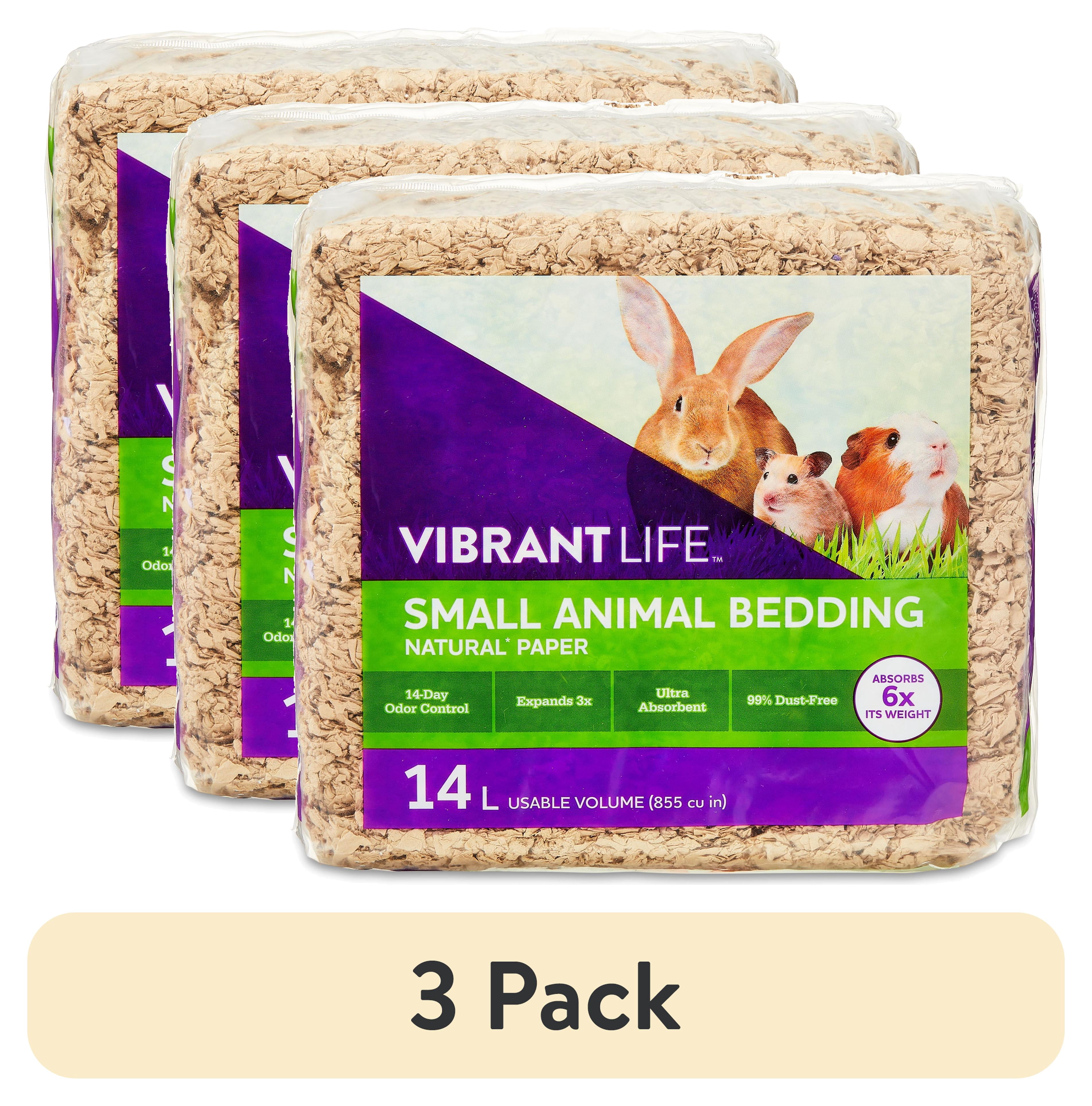 (3 pack) Vibrant Life Small Animal Bedding, Natural Brown Paper, 14 L Bag