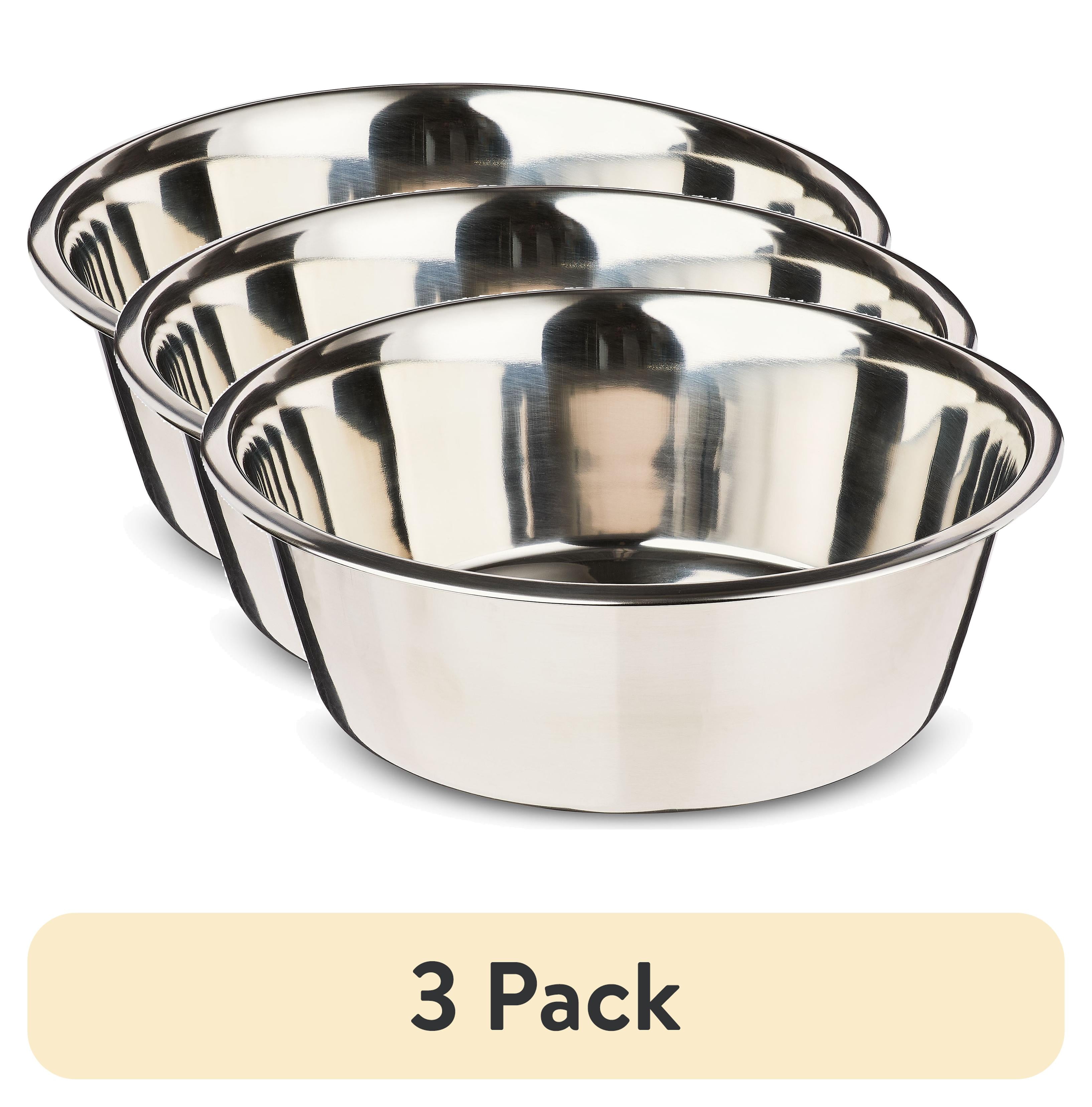 3 pack) Vibrant Life Stainless Steel Dog Bowl, x-Large, 304 fl oz