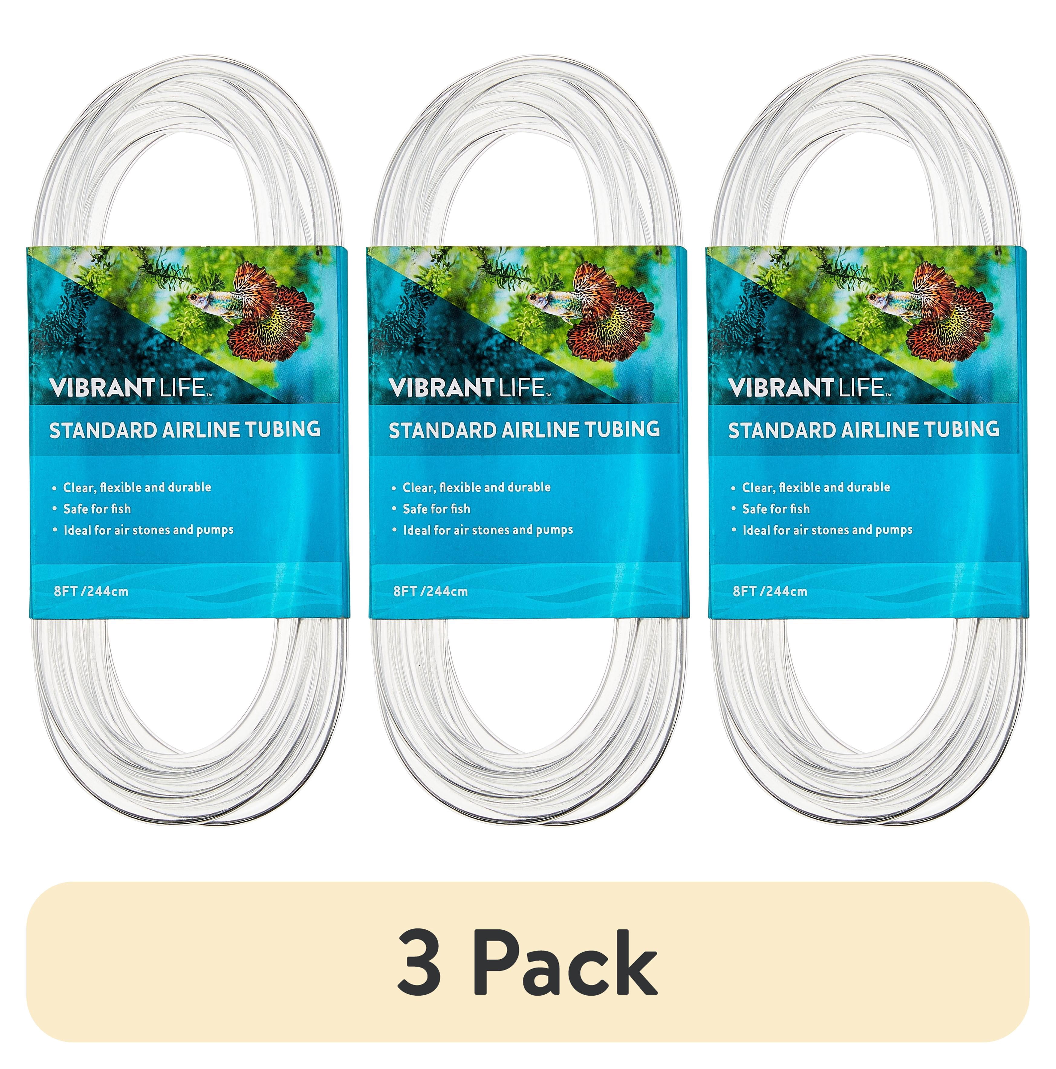 (3 pack) Vibrant Life Standard Airline Tubing Aquarium Part, 8 ft