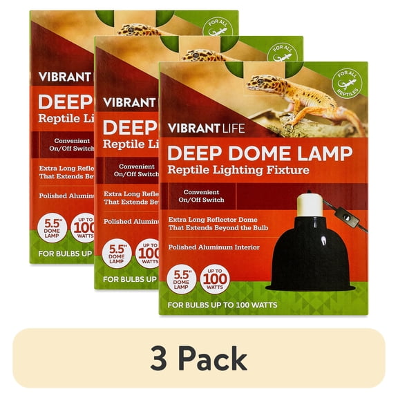 (3 pack) Vibrant Life Terrarium 5.5" Deep Dome Lamp with On/Off Switch for Reptiles