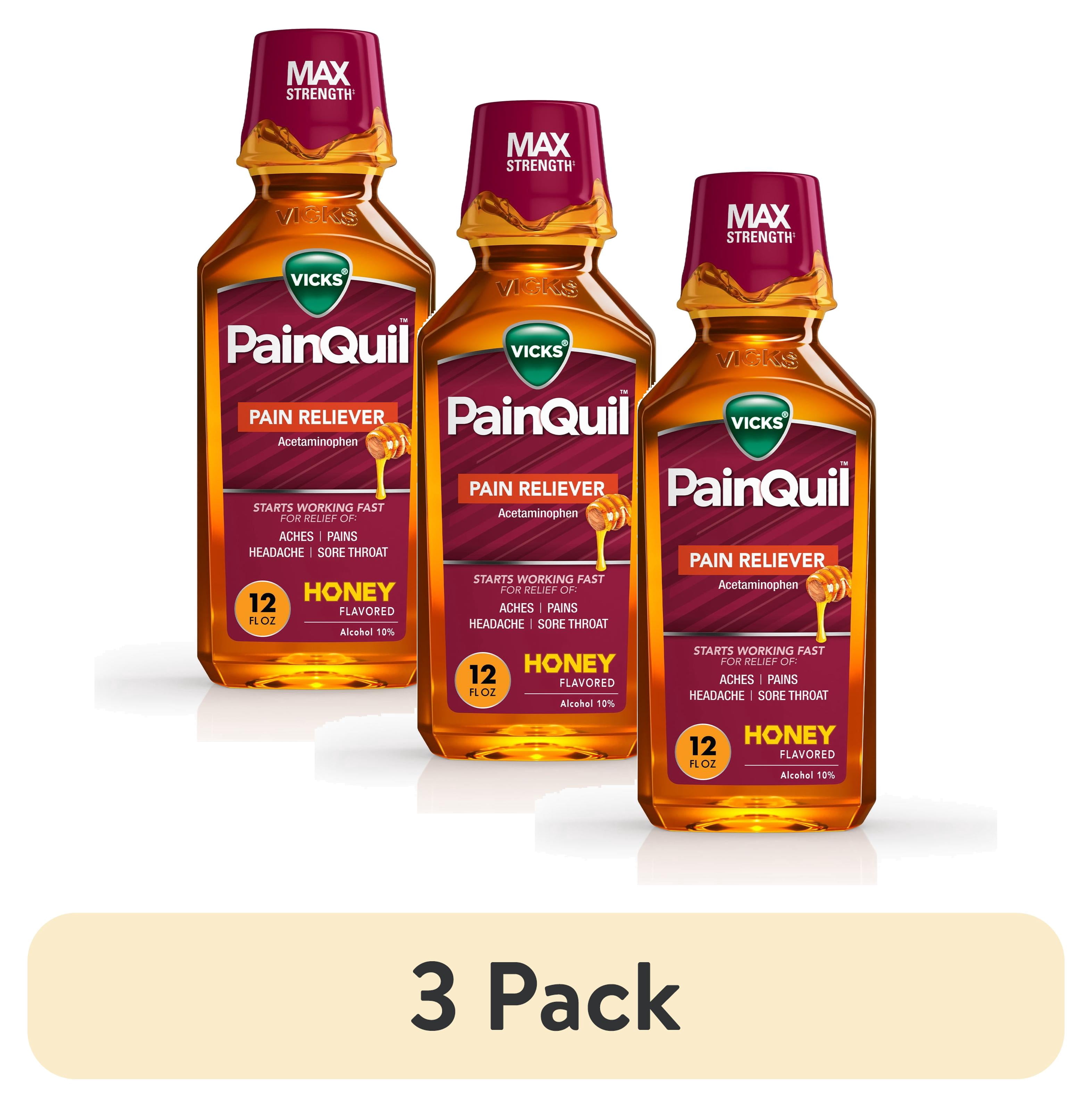 (3 pack) Vicks PainQuil Liquid Pain Relief, Acetaminophen 1000mg, Honey ...