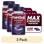 3 pack Vicks PainQuil PM Max Strength Pain Relief + Sleep Aid LiquiCaps, 100 count
