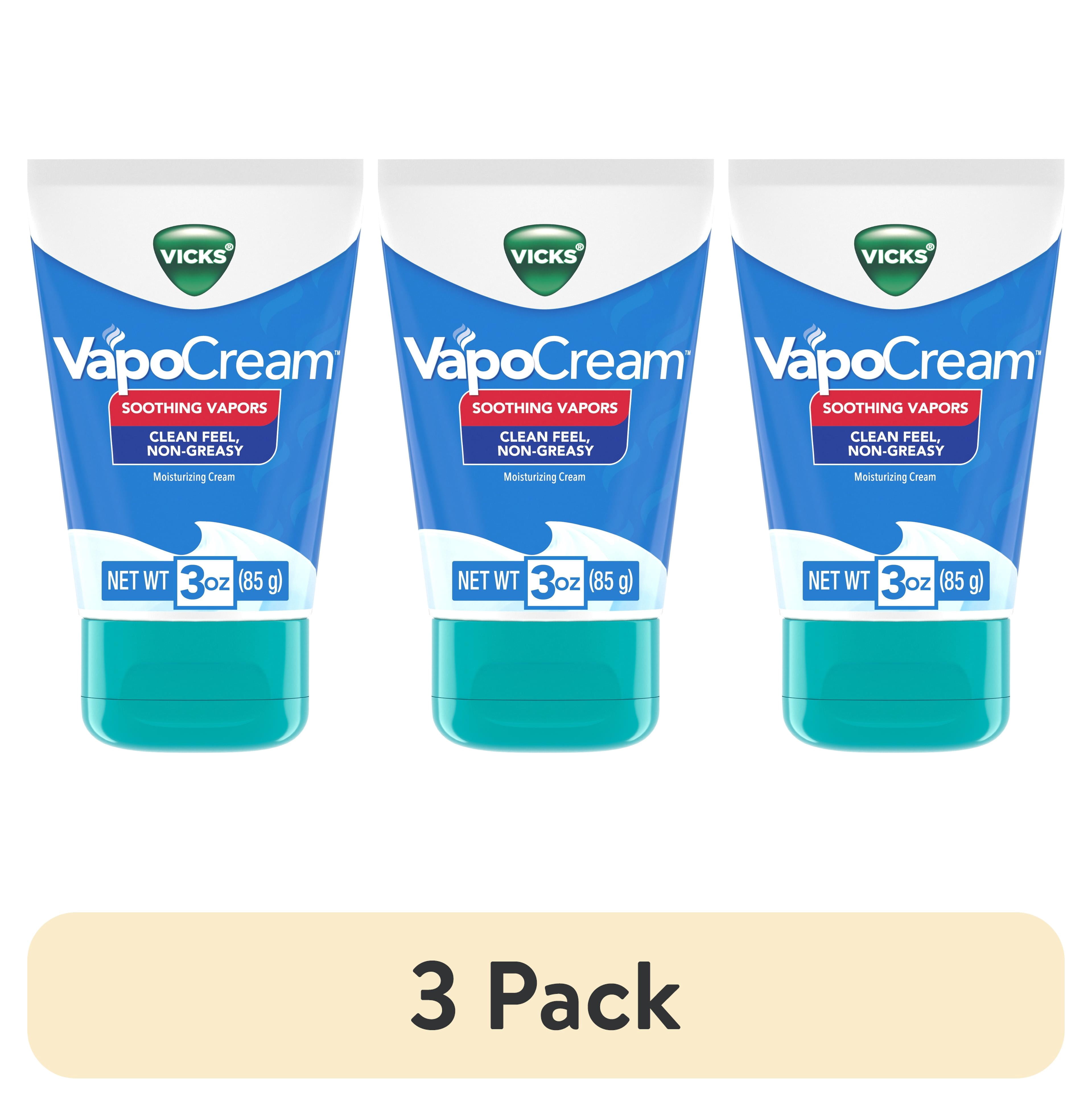 (3 pack) Vicks VapoCream, Non-Greasy Moisturizing Cream, Non-Medicated, 3.0 oz