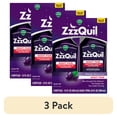 thumbnail image 1 of (3 pack) ZzzQuil Liquid Pain Reliever Sleep Aid, Acetaminophen 1000mg, Diphenhydramine 50mg HCI, Midnight Berry Flavor, 2 Pack, 24 fl oz, 1 of 11