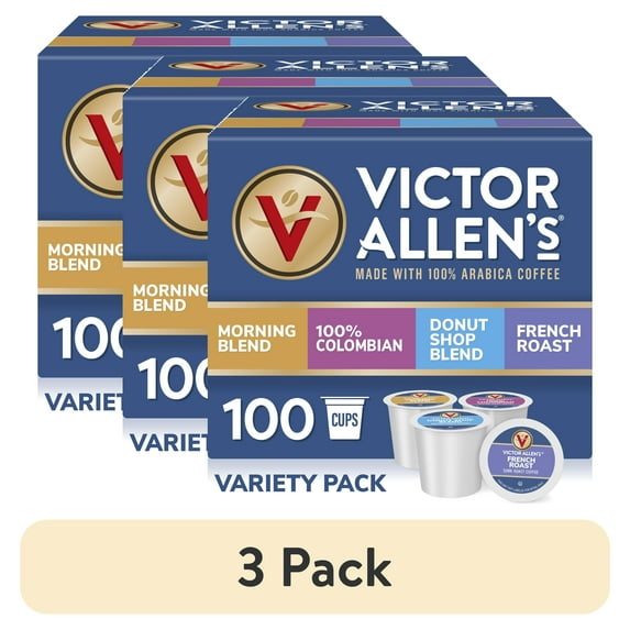 (3 pack) Victor Allen's Coffee Favorites Variety Single Serve K-Cup Coffee Pods, 100 Count