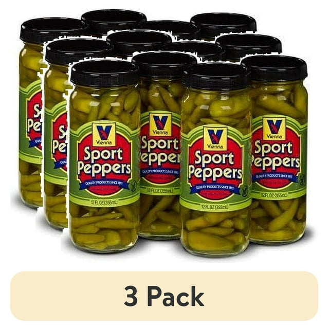 Vienna Beef (Paquete de 3) Vienna Beef, Sport Peppers, 12 oz, Vegetales en Frasco, Estables en Estante — product image