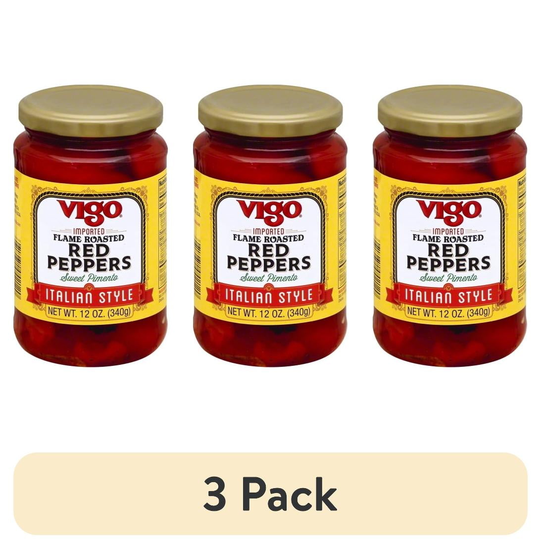 (3 pack) Vigo Foods Flame Roasted Red Peppers, 12 oz, Allergens Not ...