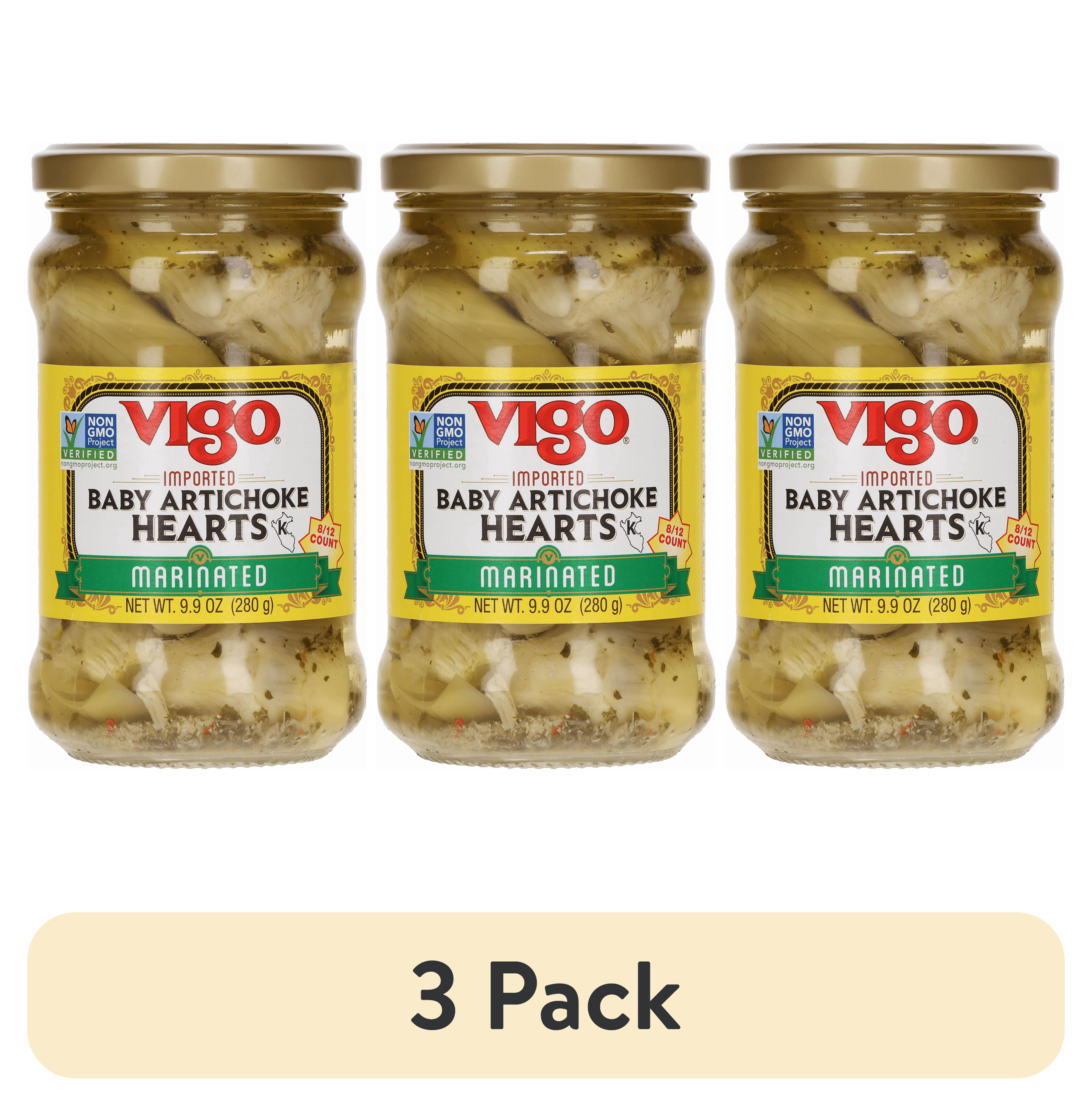(3 pack) Vigo Marinated Baby Artichoke Hearts, 9.9 oz