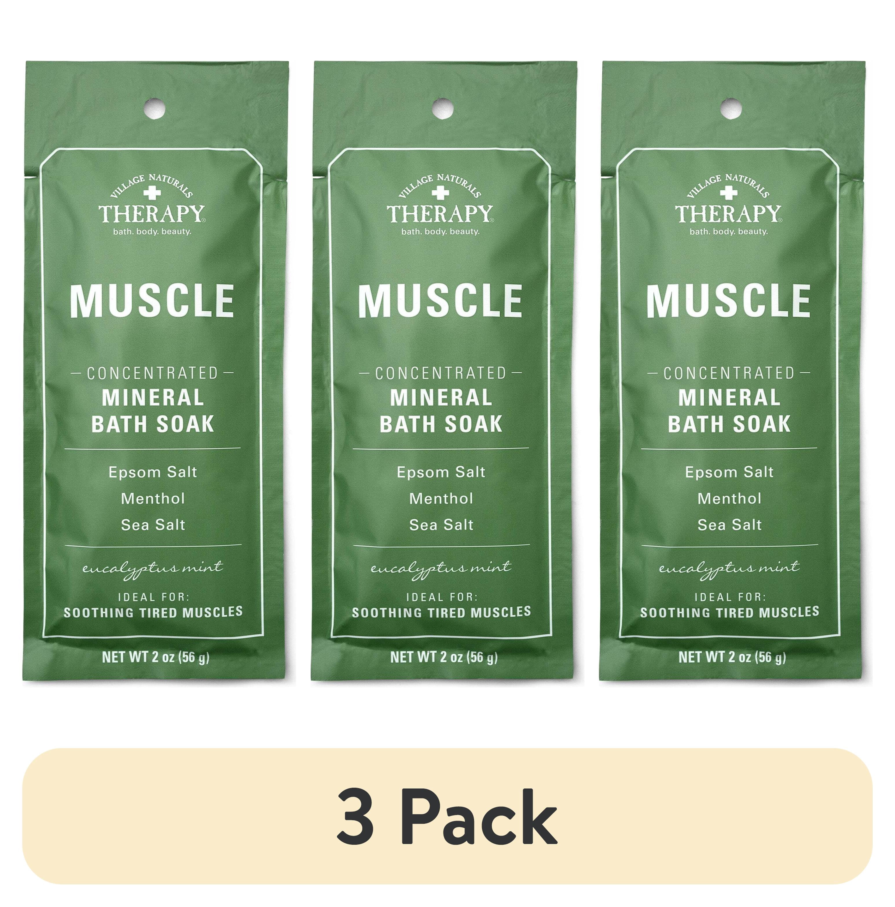 (3 pack) Village Naturals Therapy Muscle Relief Concentrated Mineral Bath Soak, 2 oz.