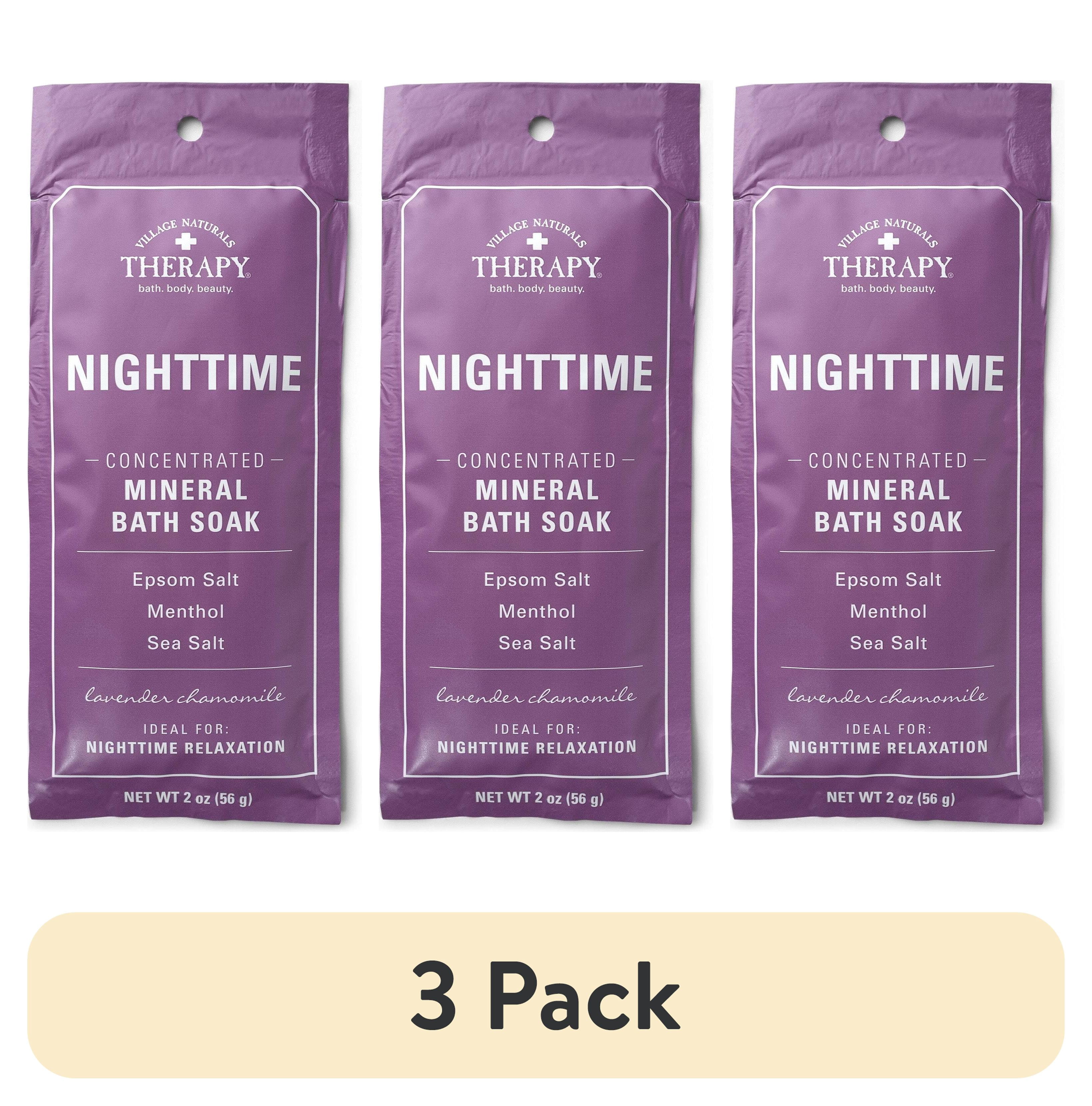 (3 pack) Village Naturals Therapy Nighttime Relief Concentrated Mineral Bath Soak