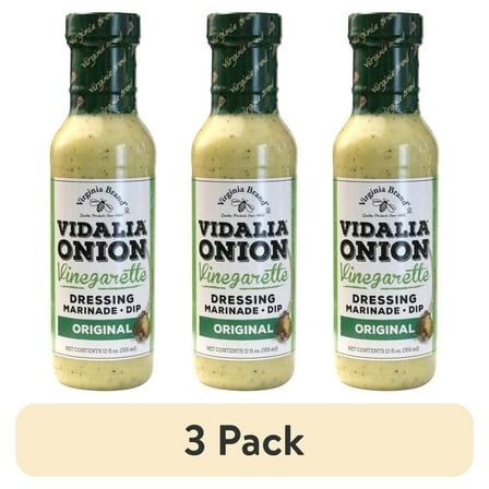 (3 pack) Virginia Brand Vidalia Onion Vinegarette Dressing, 12 fl oz