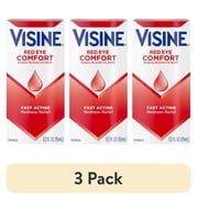 (3 pack) Visine Red Eye Comfort Redness Relief Eye Drops, 0.5 fl. oz