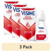 3 pack Visine Comfort Redness Reliever Red Eye Relief Drops, 0.5 fl oz