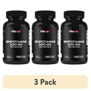 3 pack Vitabod Benfotiamine 600mg 180 Vegetarian Capsules - Also Called Fat Soluble Vitamin
