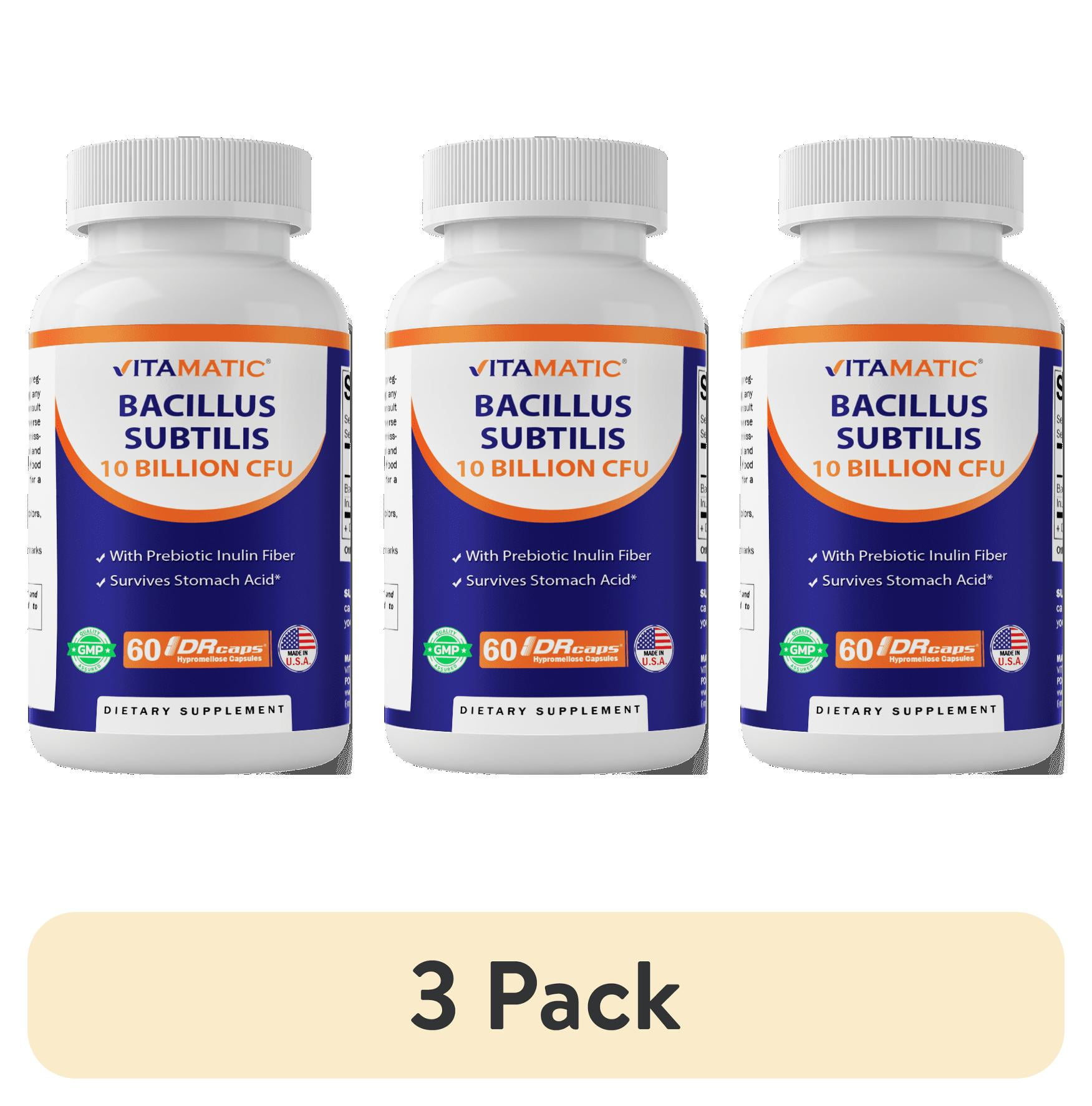 (3 pack) Vitamatic Bacillus Subtilis 10 Billion Cfu 60 Caps