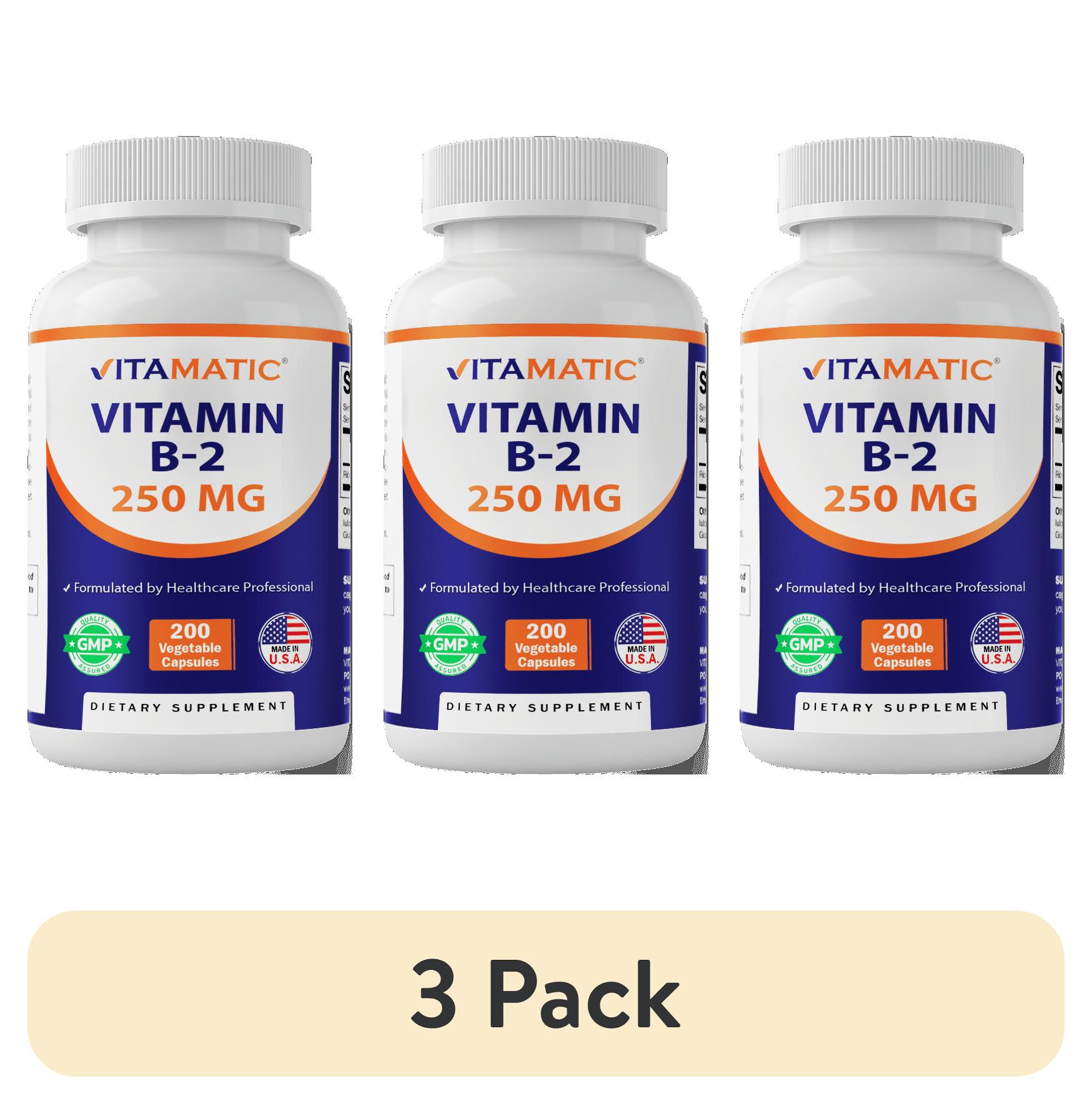 (3 pack) Vitamatic Vitamin B2 250 mg 200 Capsules