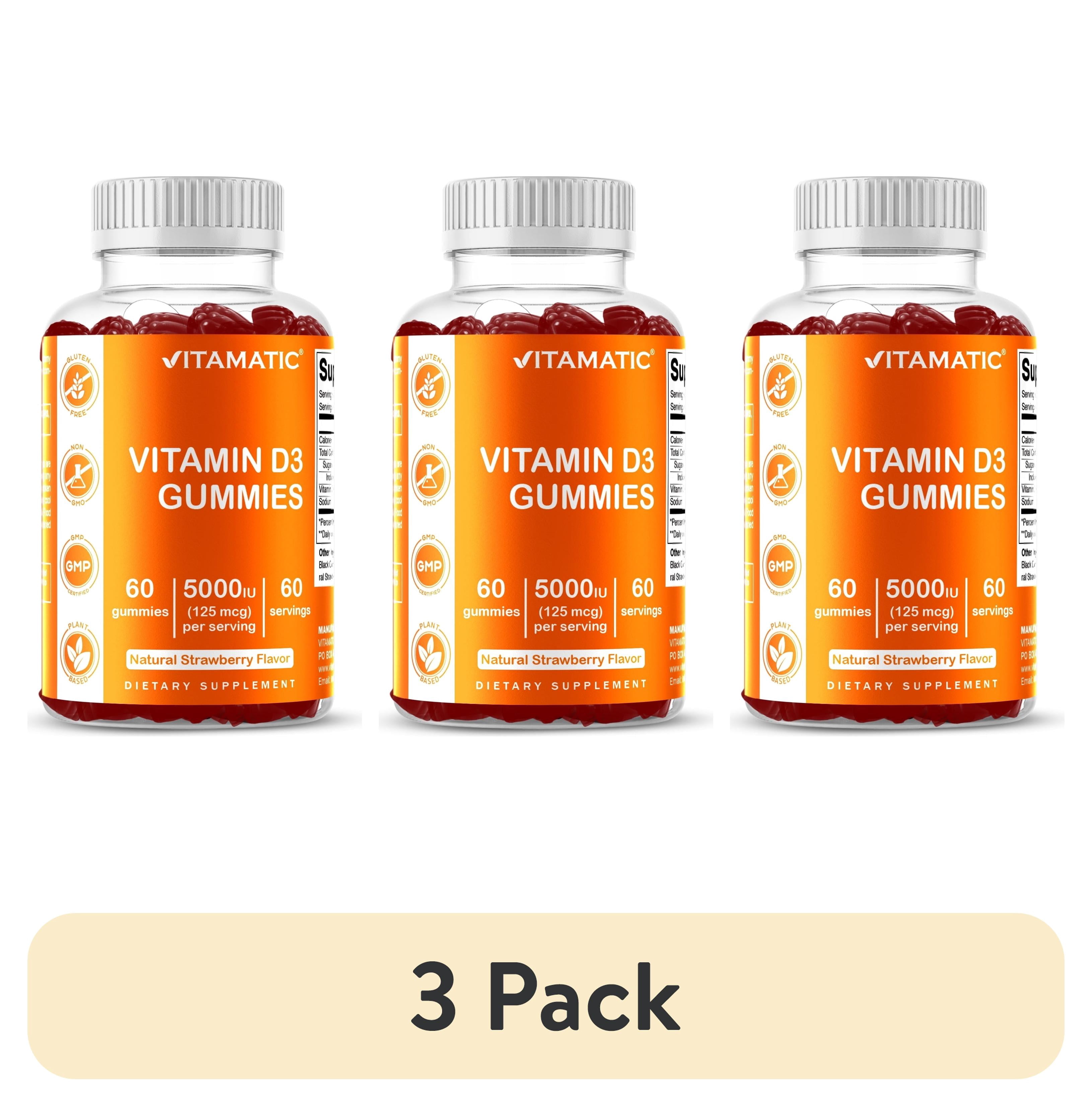 (3 pack) Vitamatic Vitamin D3 Gummies - 5000 IU - 60 Gummies
