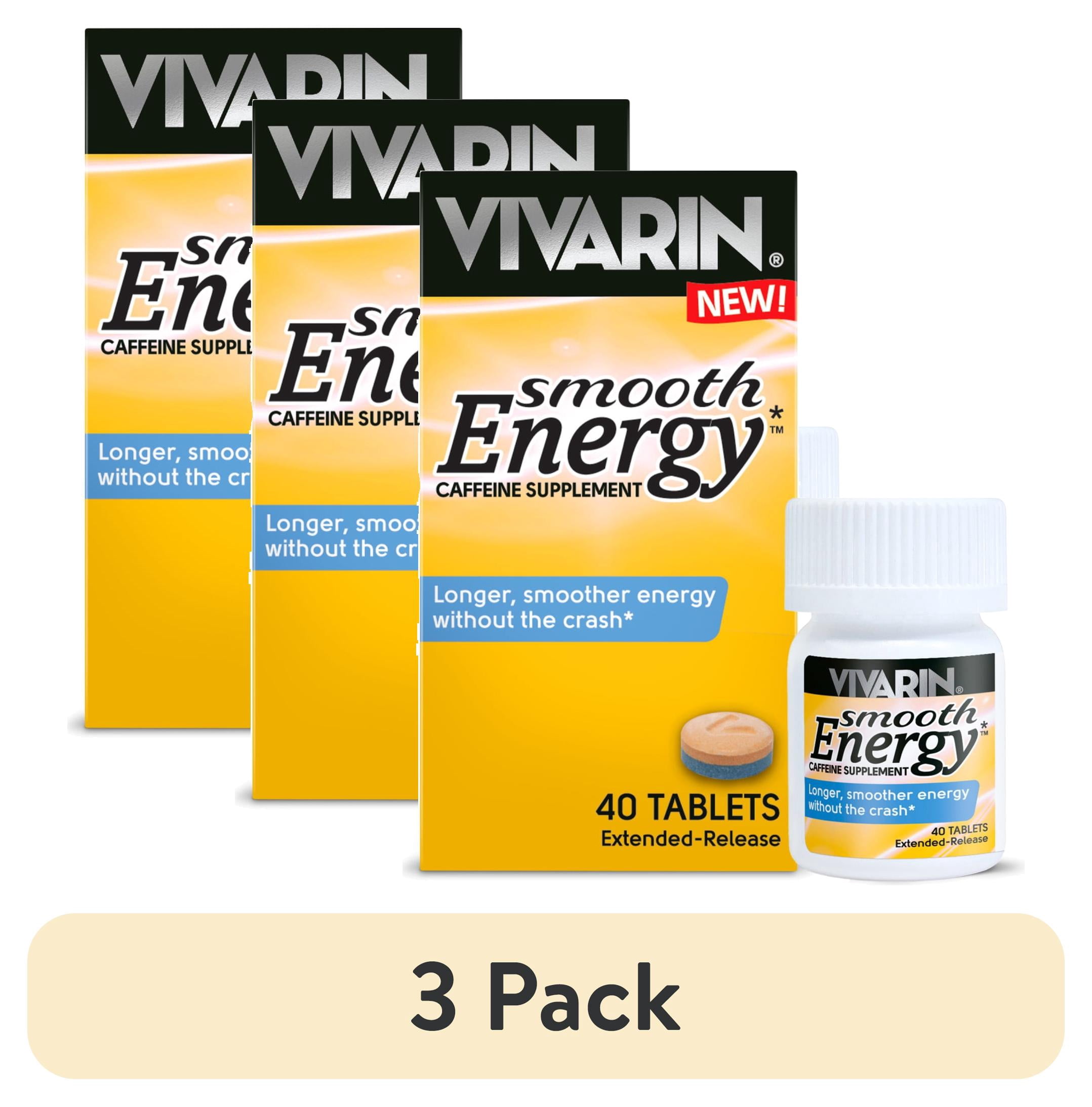 (3 pack) Vivarin Smooth Energy Extended Release Caffeine Tablets, 200mg, 40 Count