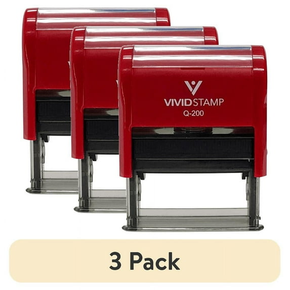 (3 pack) Vivid Stamp Emailed By Date Self-Inking Rubber Stamp (Red Ink) - Medium | Efficient Office Tool for Date Verification and Communication