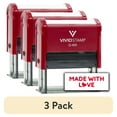 thumbnail image 1 of (3 pack) Vivid Stamp Made With Love Self Inking Rubber Stamp (Red Ink) - Q-400, 1 of 4