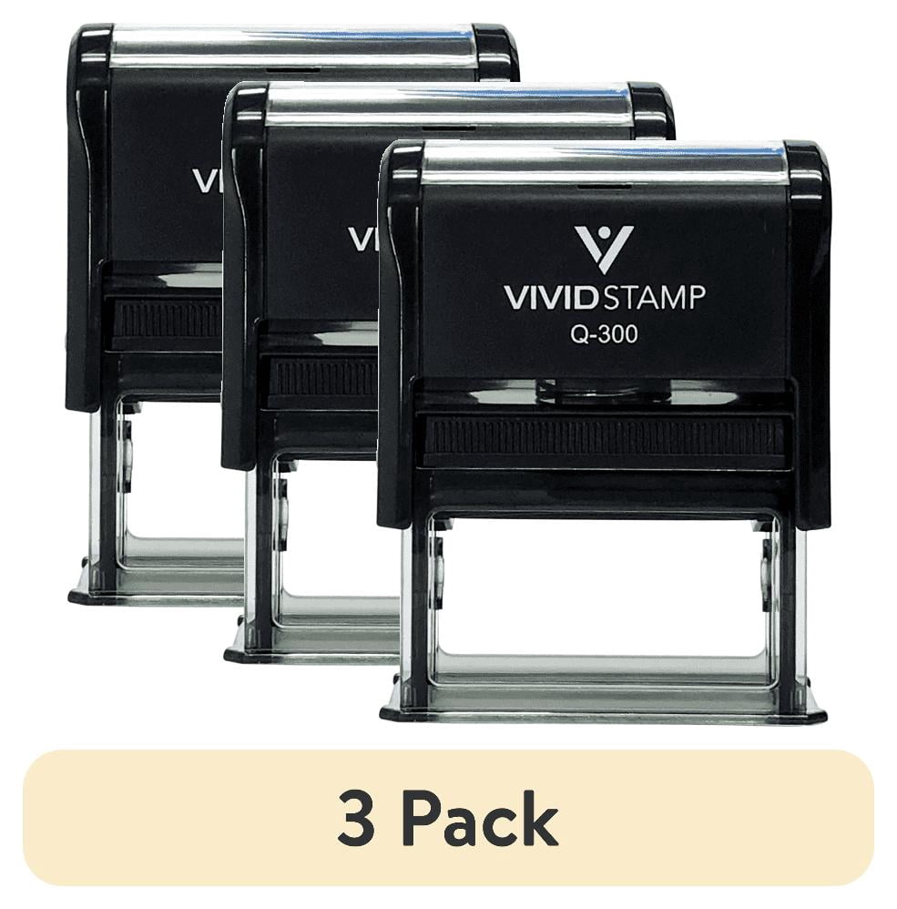 (3 pack) Vivid Stamp RETURN TO SENDER Self Inking Rubber Stamp (Black Ink) Large