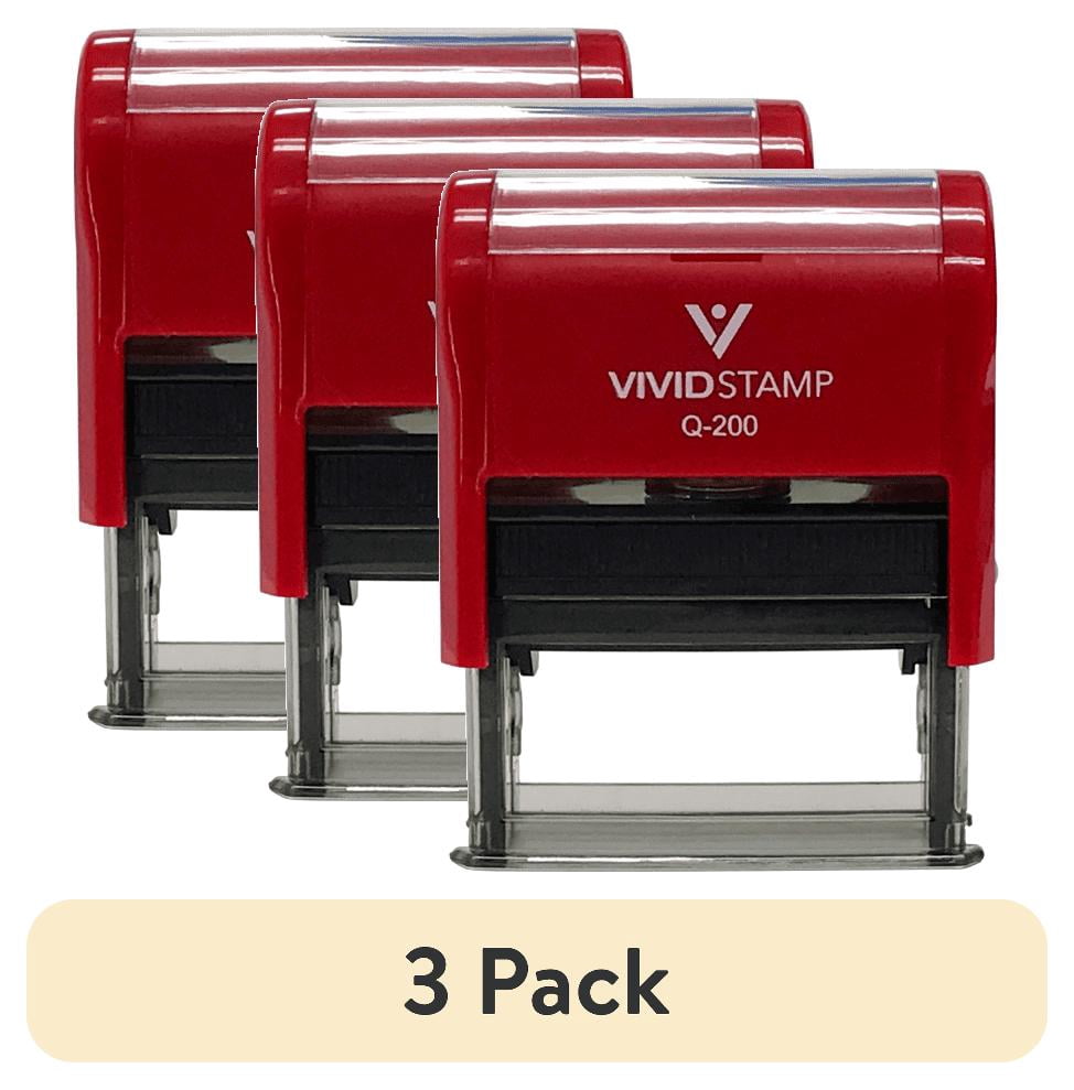(3 pack) Vivid Stamp SENT Self Inking Rubber Stamp (Red Ink) - Medium