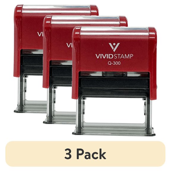 (3 pack) Vivid Stamp YOUR ACCOUNT IS PAST DUE Self Inking Rubber Stamp (Red Ink) - Large