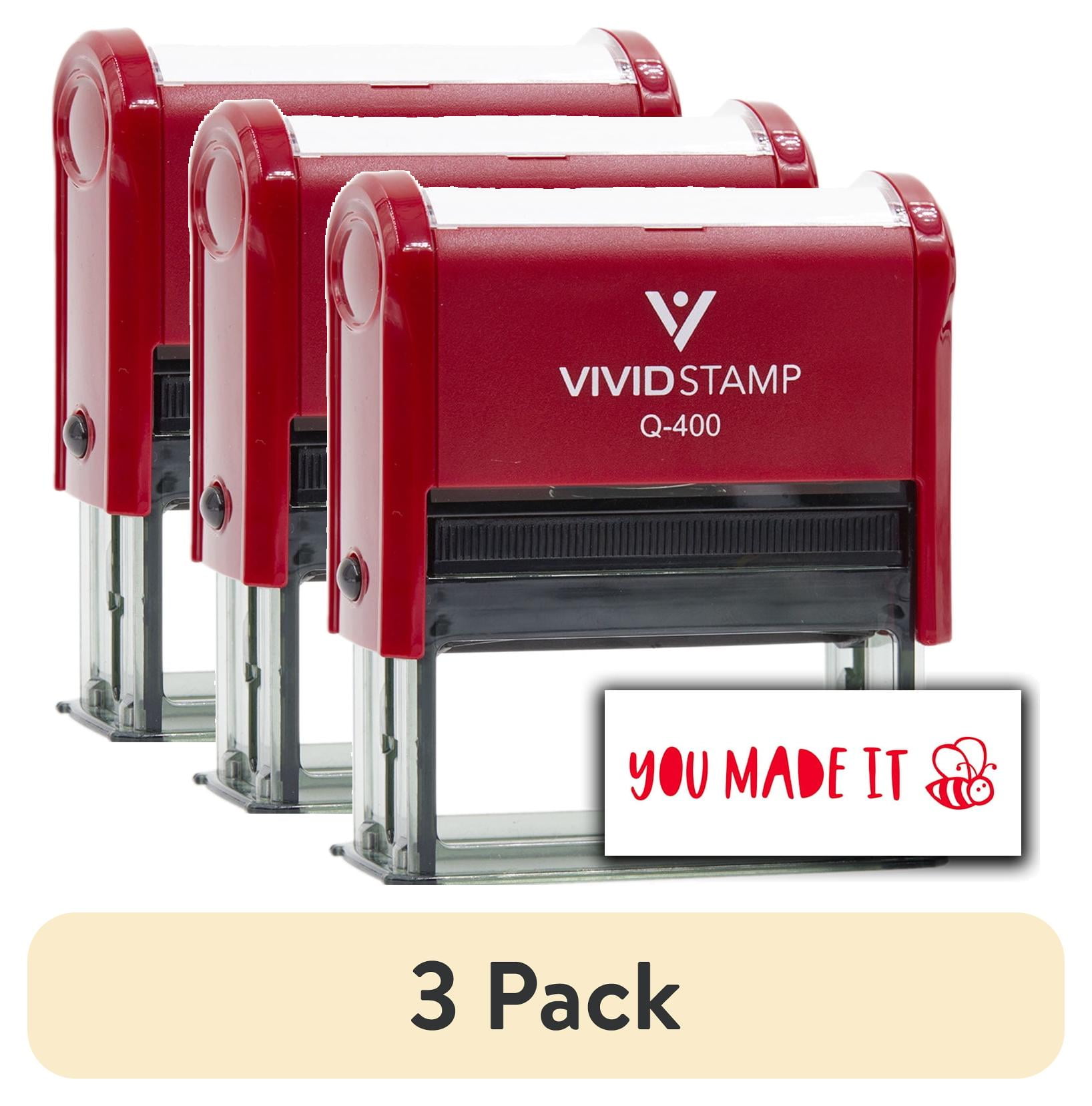 (3 pack) Vivid Stamp You Made It Self Inking Rubber Stamp (Red Ink) - Q-400