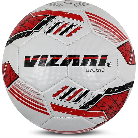 (3 pack) Vizari Livorno Soccer Ball | Sizes 3, 4, 5 | Durable TPU for Training & Matches | Ideal for Kids, Youth & Adults - WHITE, 3