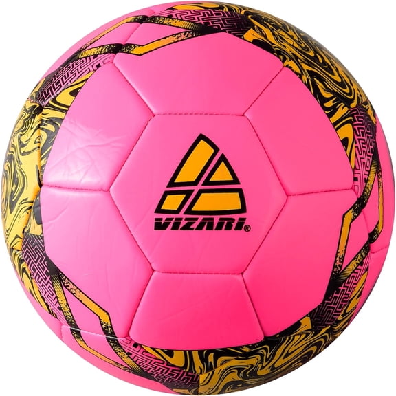 (3 pack) &nbsp;Vizari Toledo Soccer Ball | Sizes 3, 4, 5 | Durable TPU | Perfect for Training & Matches | Indoor & Outdoor Play - PINK/NEON YELLOW, 5