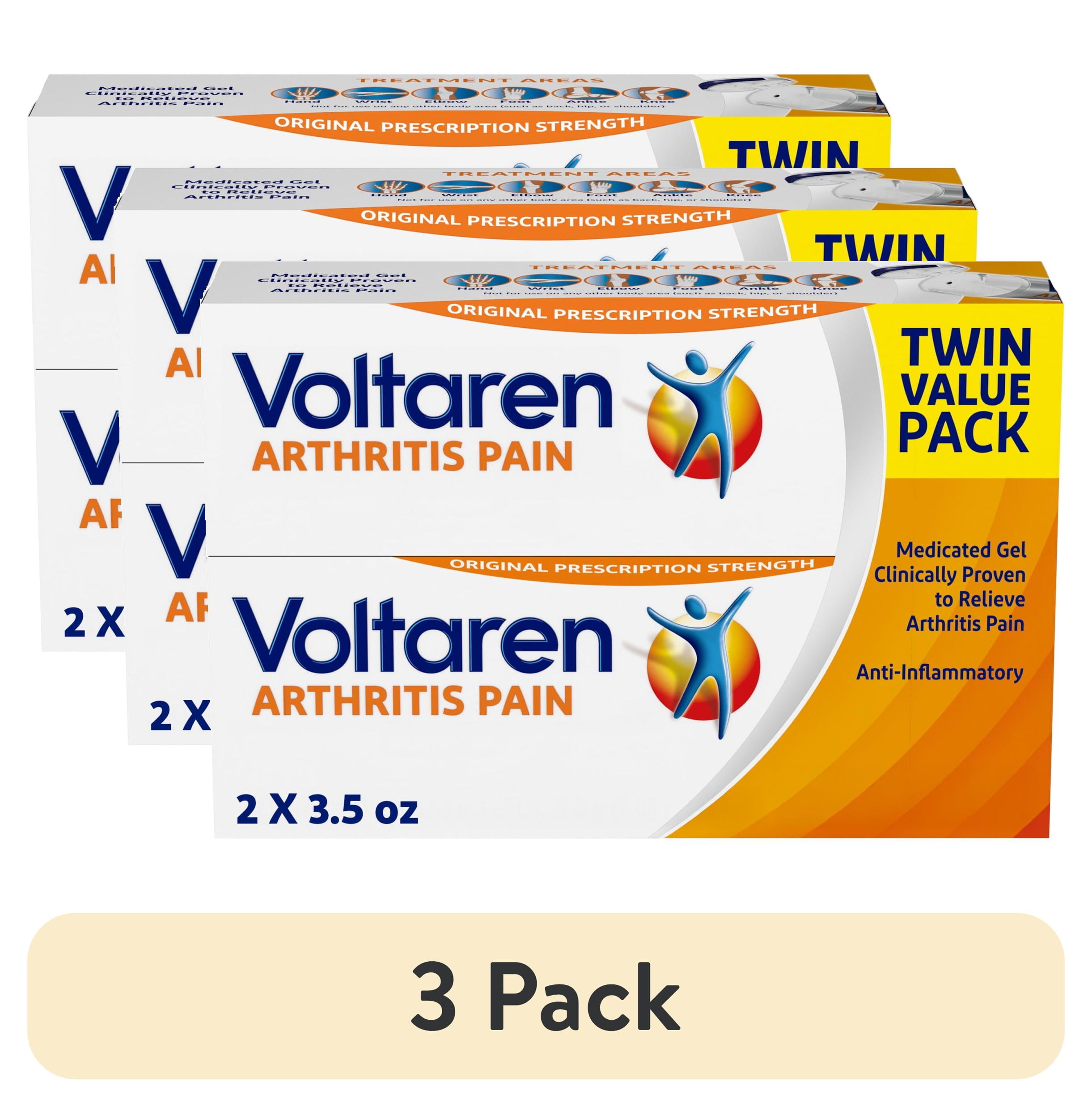 (3 pack) Voltaren Arthritis Pain Gel for Powerful Topical Arthritis Pain Relief with Diclofenac Gel - Easy Open Cap - 100 G X 2