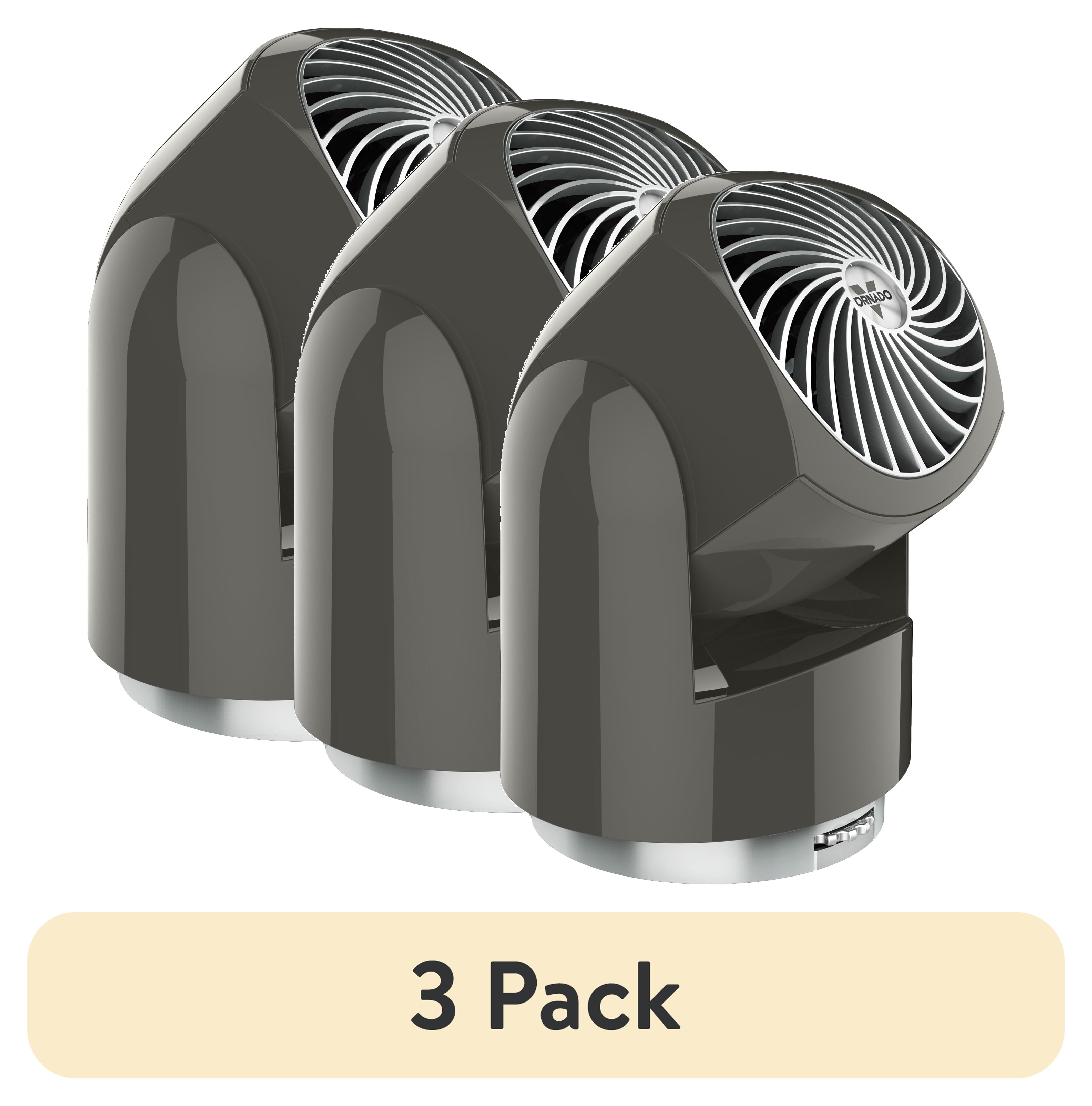 (3 pack) Vornado Flippi V10 Personal Oscillating Fan, 9.75 in, Compact, Desktop, for Office, Desk, Bedroom, Gray