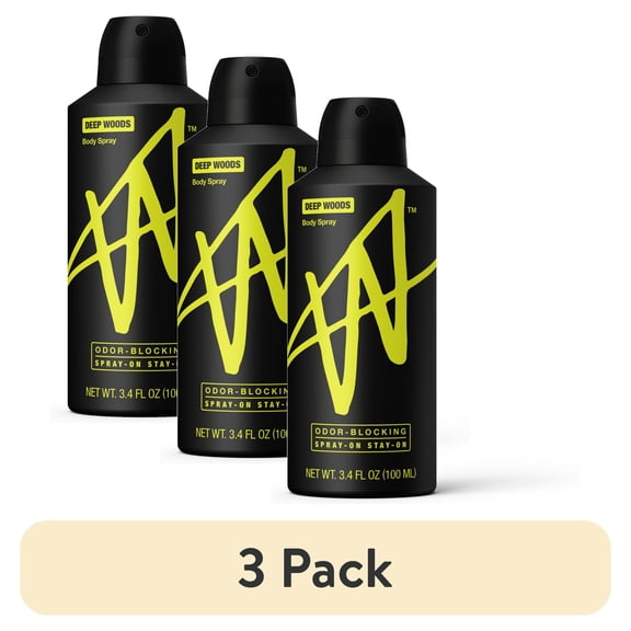 (3 pack) W By Jake Paul Body Spray - Odor Blocking - Long Lasting - Deep Woods - 3.4 fl oz