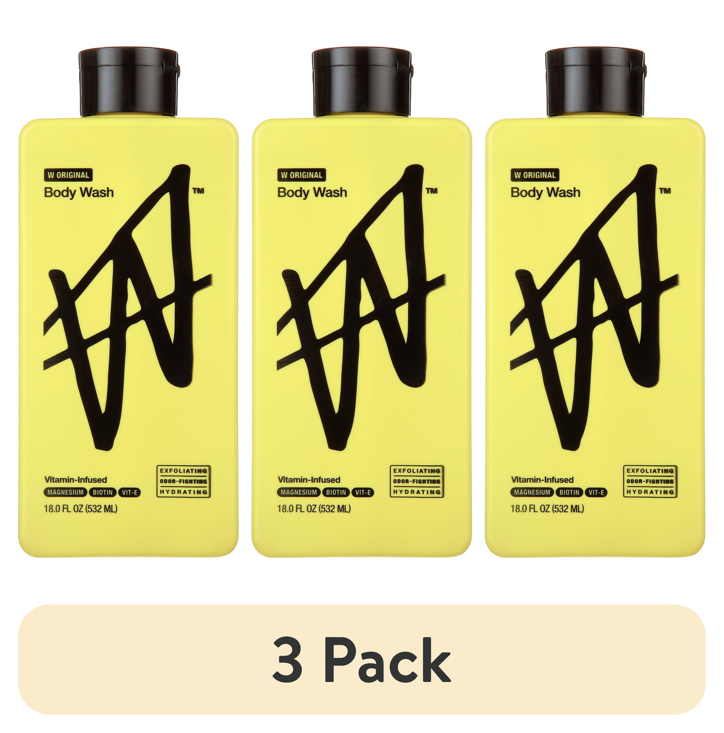 (3 pack) W By Jake Paul Body Wash - Exfoliating - Hydrating - W Original - 18 fl oz
